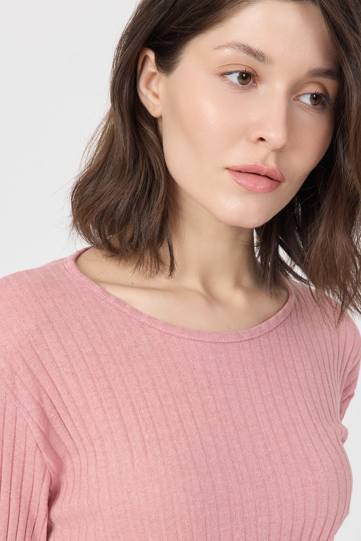 Kadın Mevsimlik Uzun Kollu Fitilli Pembe Pijama Takımı