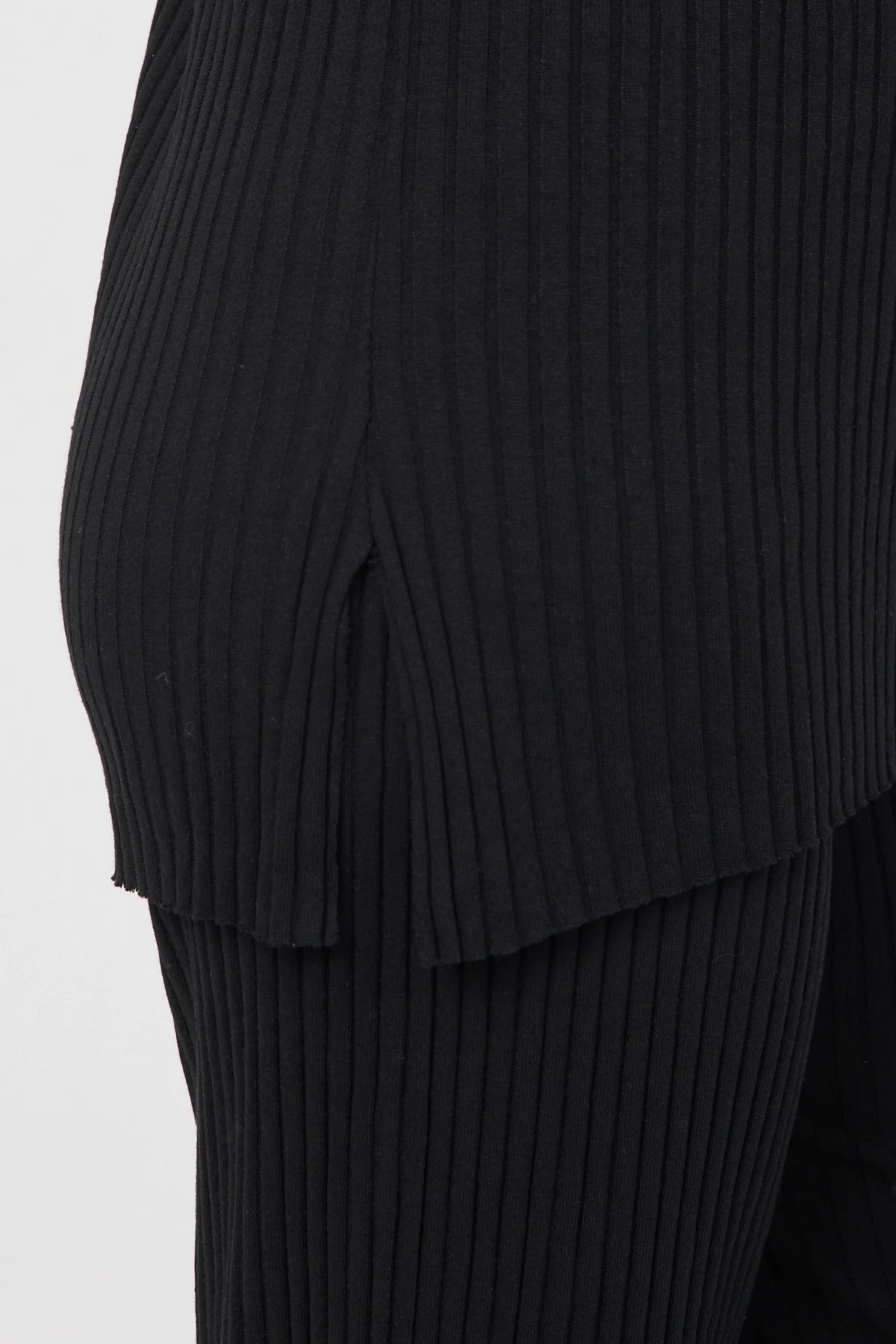 Kadın Mevsimlik Uzun Kollu Fitilli Siyah Pijama Takımı