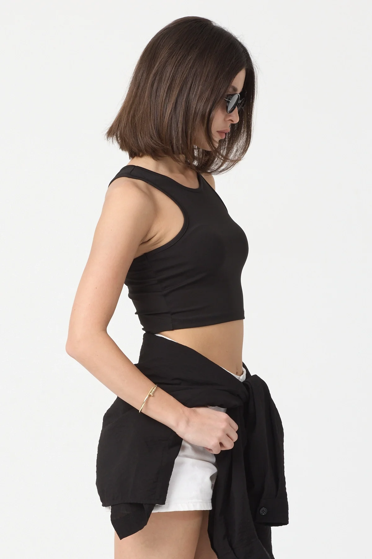 Kadın Siyah Spor Crop Top BLZ-00188