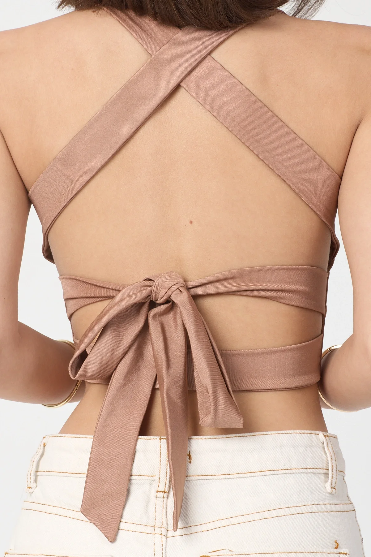 Kadın Camel Sırt Detaylı Crop Top BLZ-00099