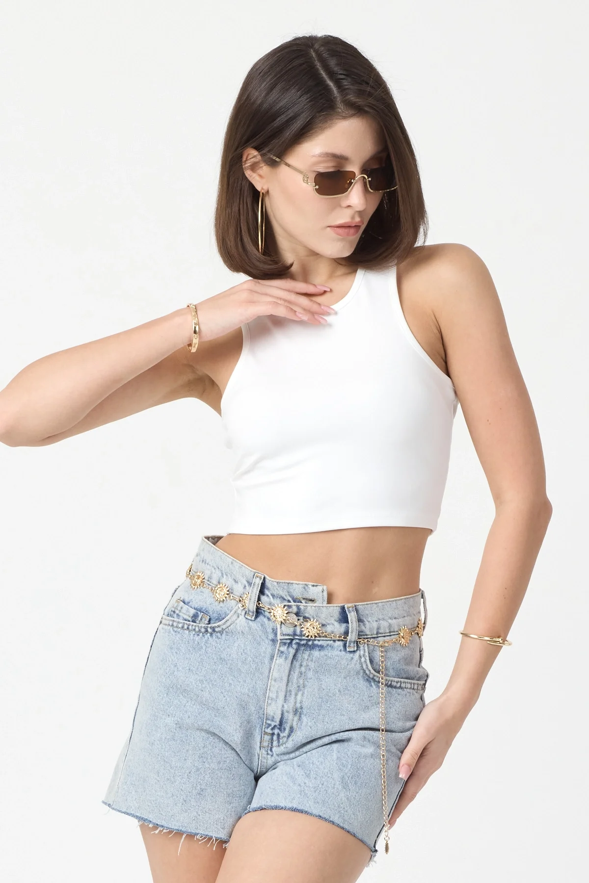 Kadın Beyaz Spor Crop Top BLZ-00188