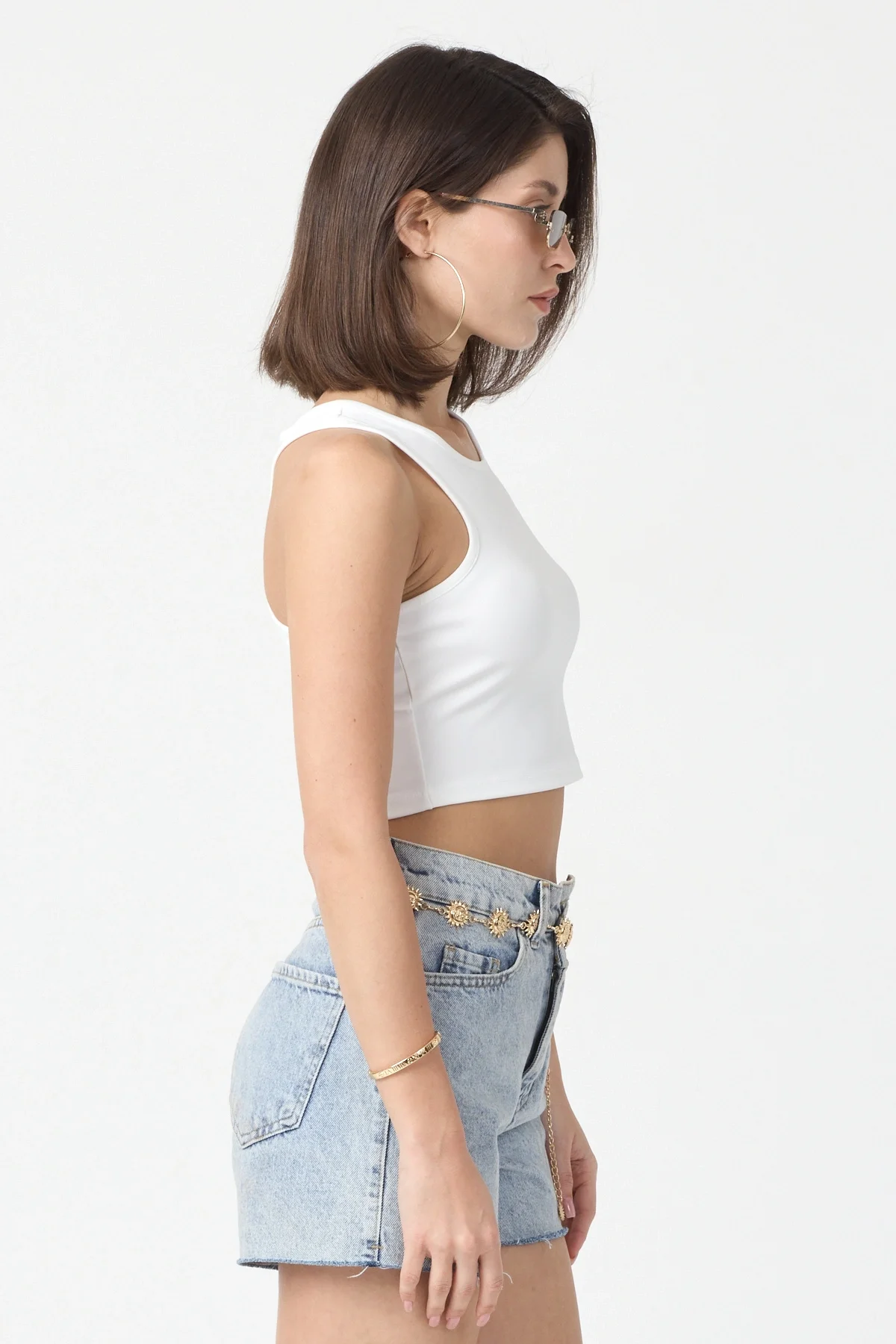 Kadın Beyaz Spor Crop Top BLZ-00188