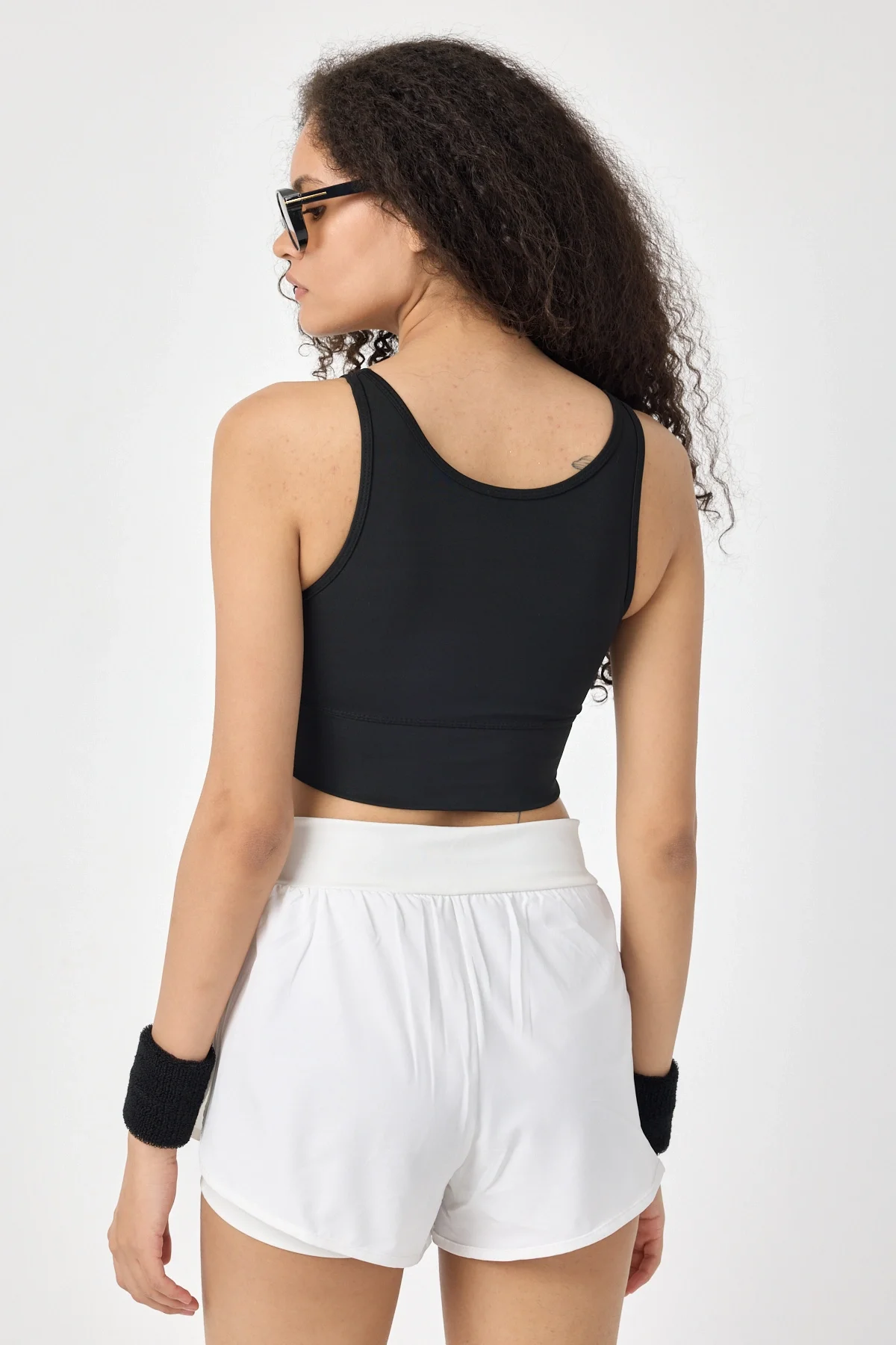 Kadın Toparlayıcı Pedli Siyah Spor Bra