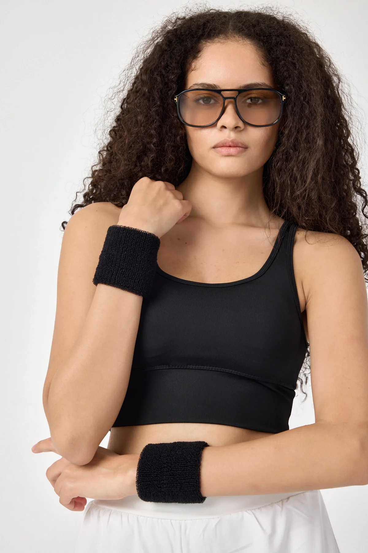Kadın Toparlayıcı Pedli Siyah Spor Bra