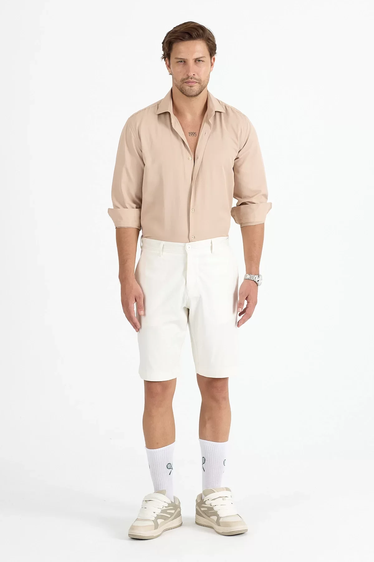 Erkek Regular Fit Bej Gömlek