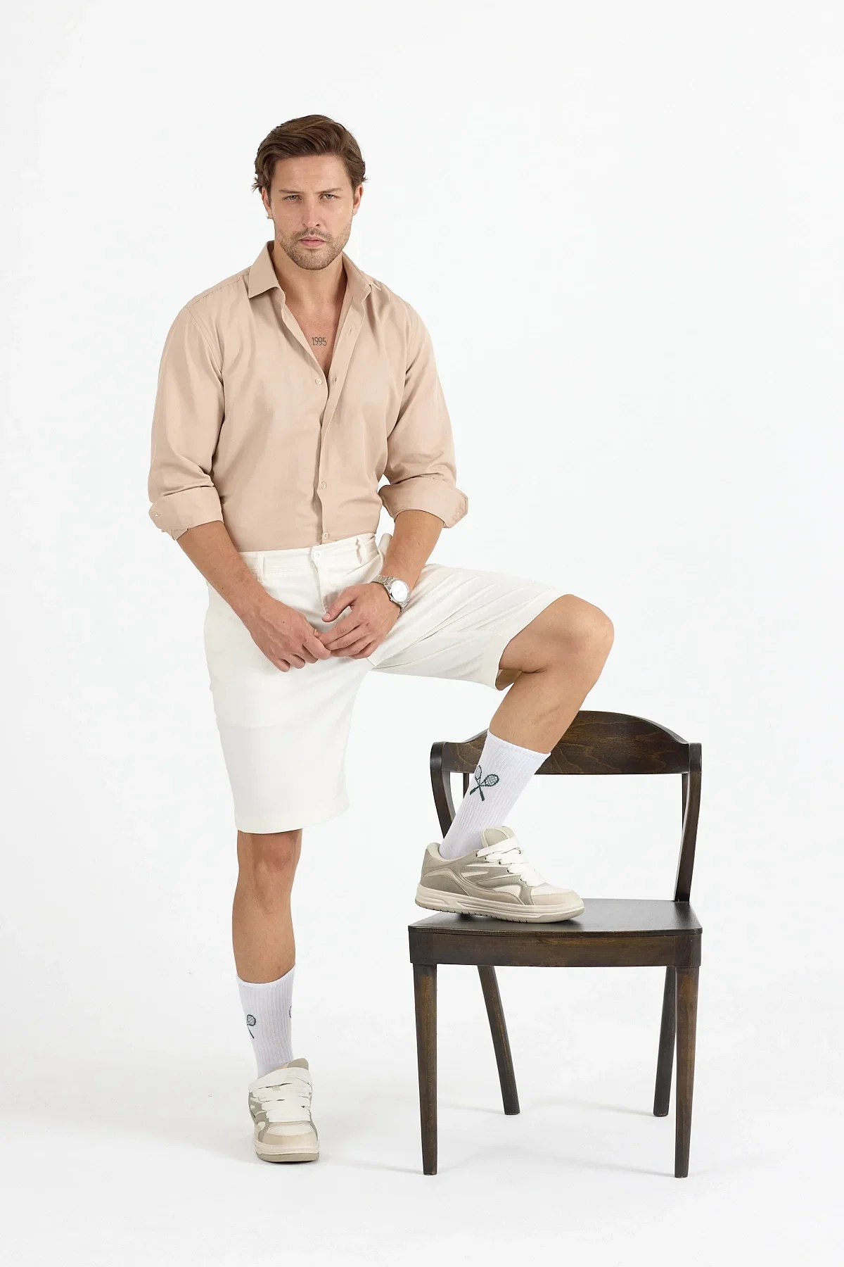 Erkek Regular Fit Bej Gömlek