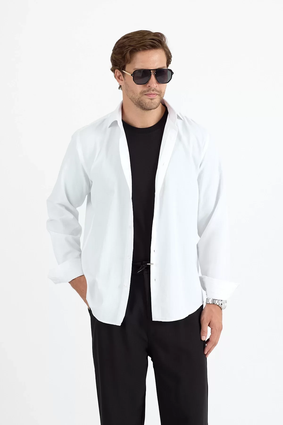 Erkek Regular Fit Beyaz Gömlek