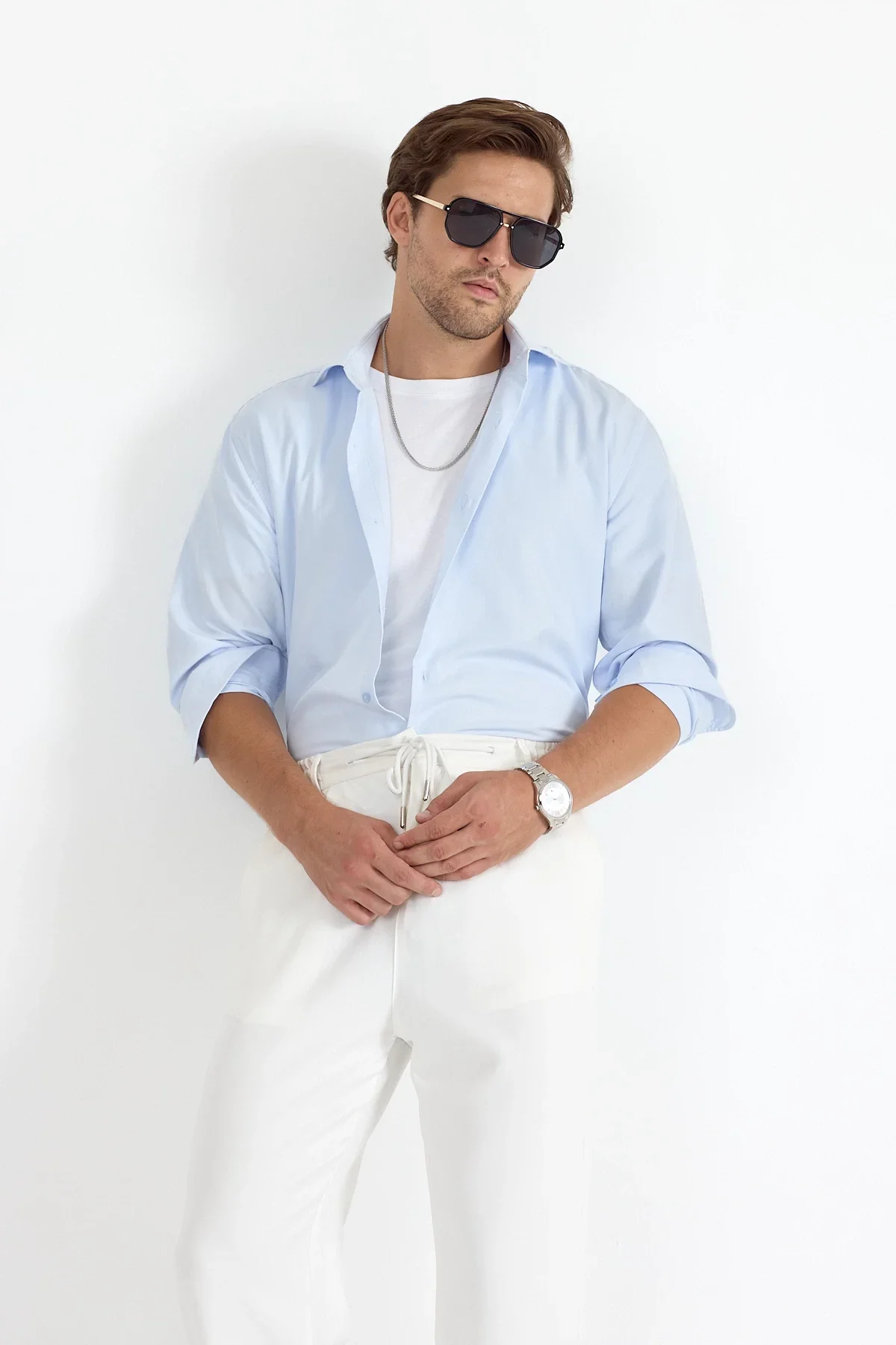 Erkek Regular Fit Mavi Gömlek