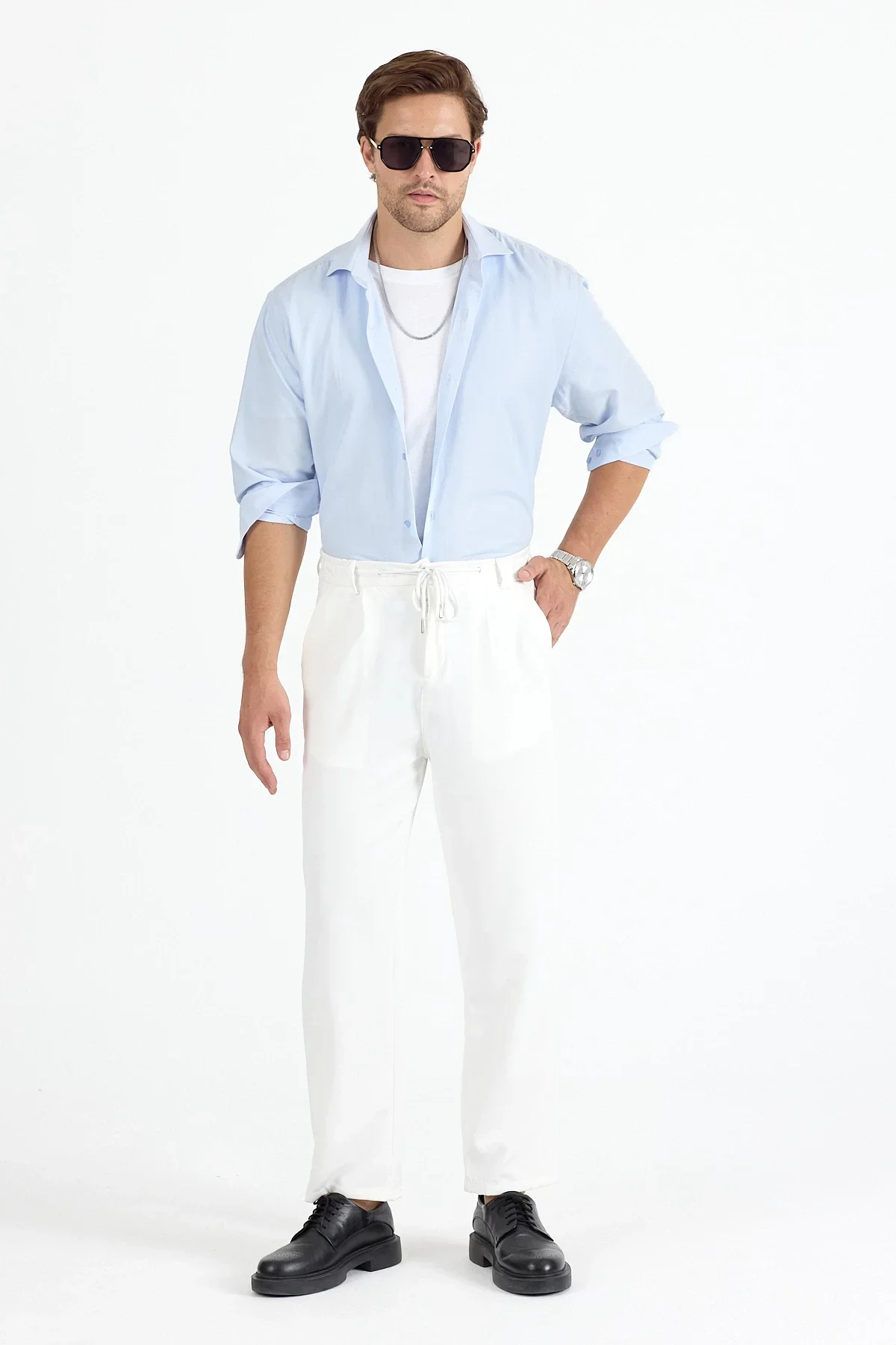 Erkek Regular Fit Mavi Gömlek