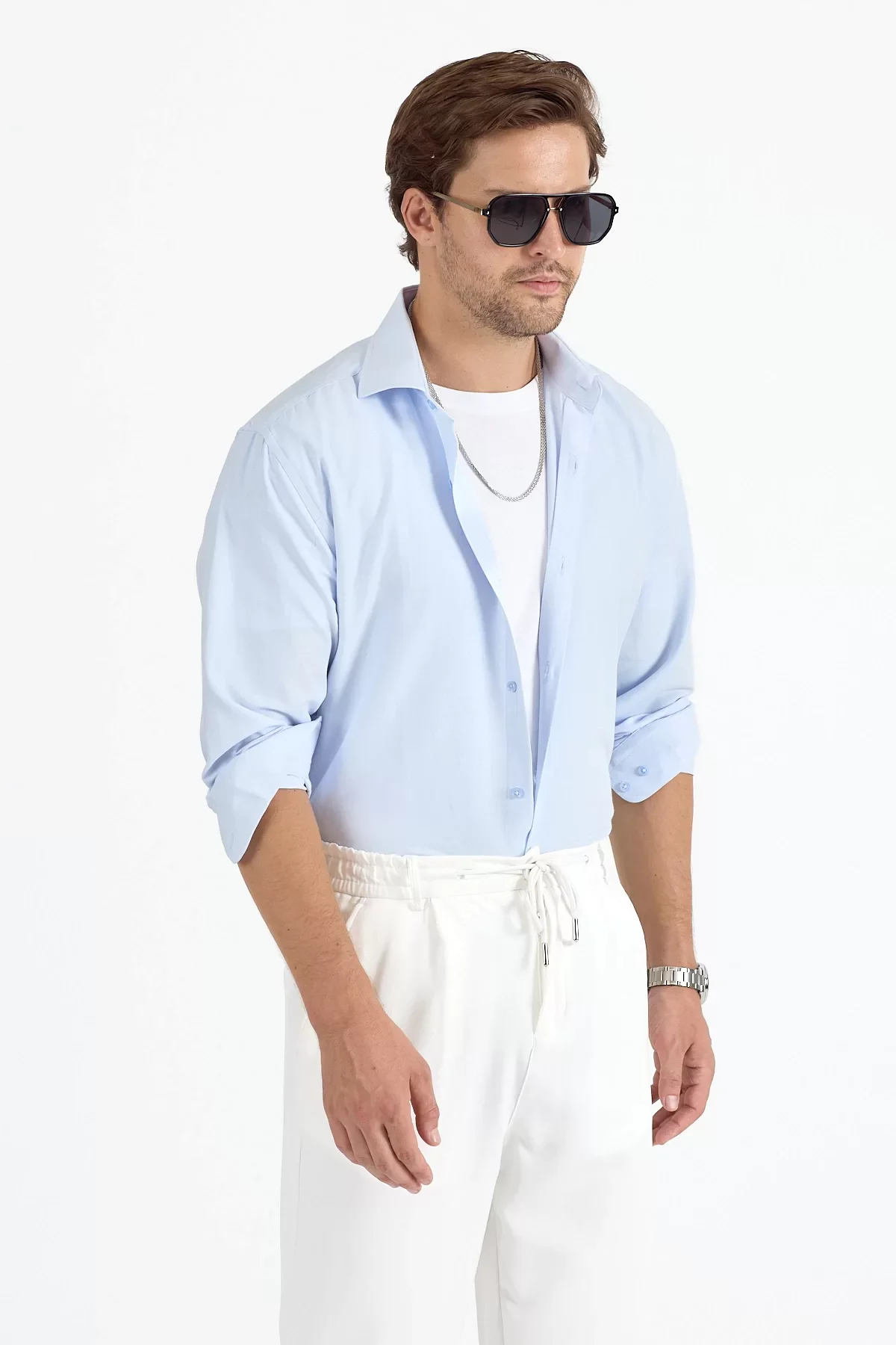 Erkek Regular Fit Mavi Gömlek