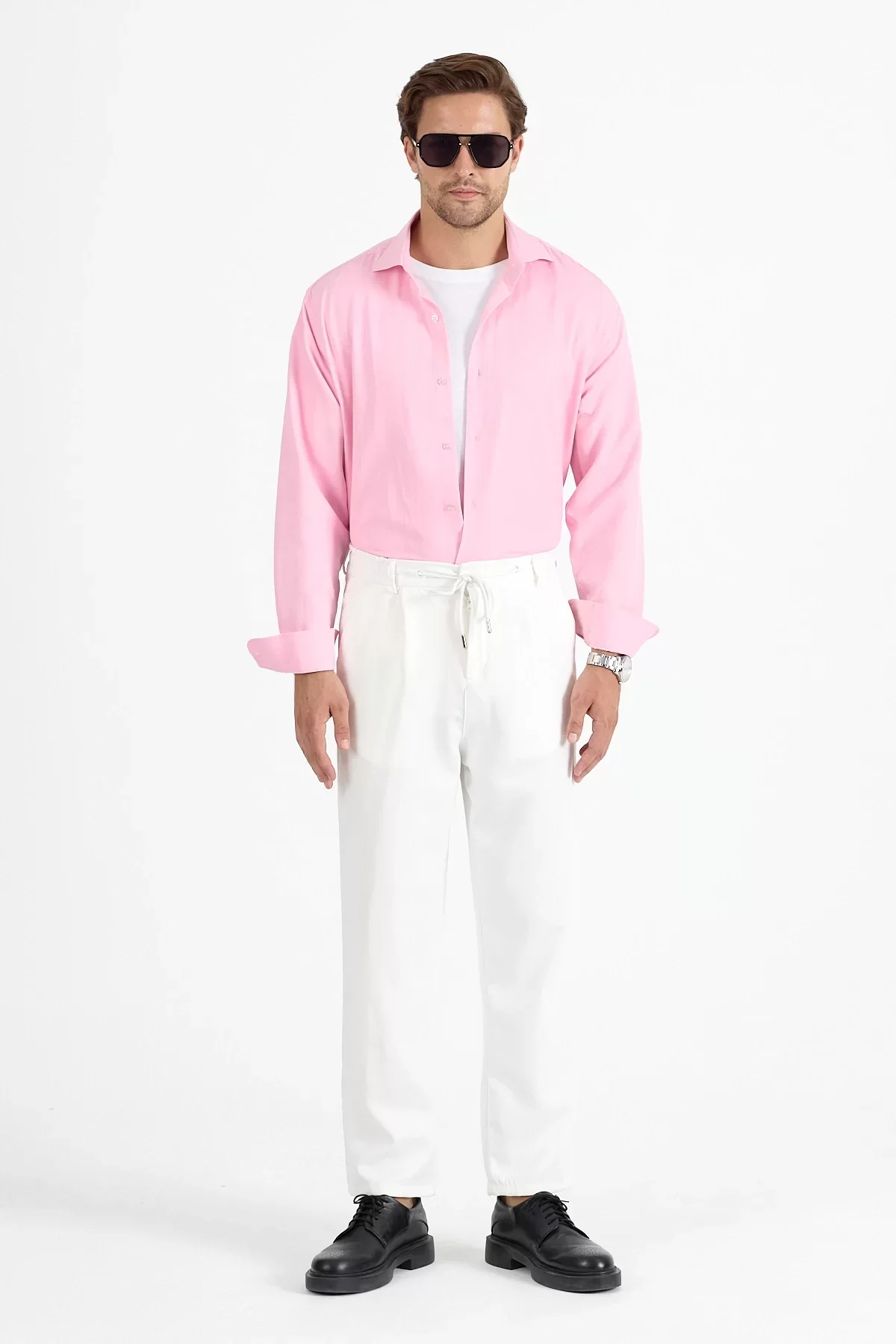 Erkek Regular Fit Pembe Gömlek