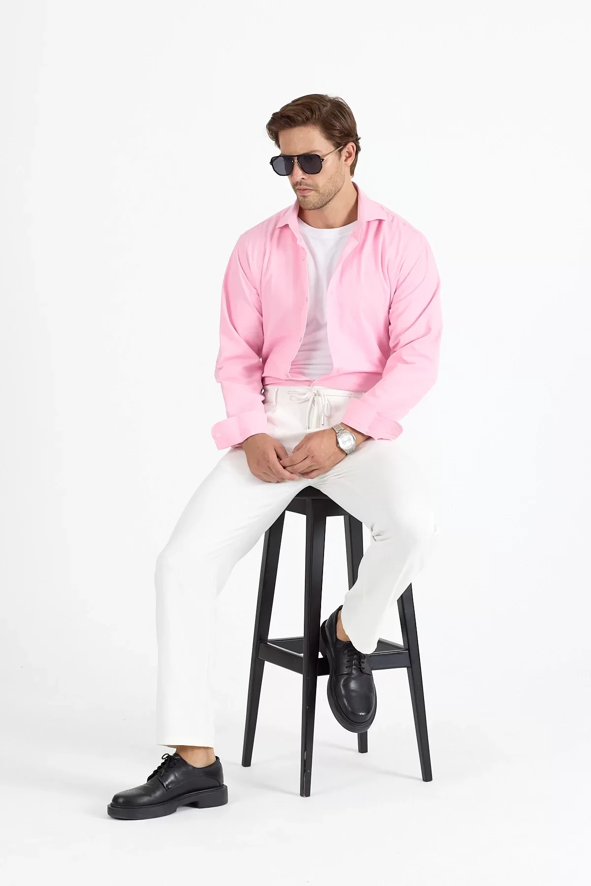 Erkek Regular Fit Pembe Gömlek