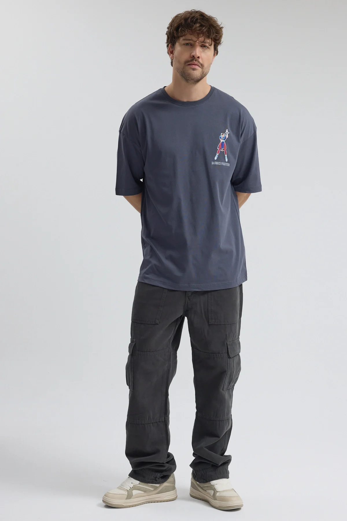 Erkek Relaxed 001 Oversize Antrasit T-Shirt