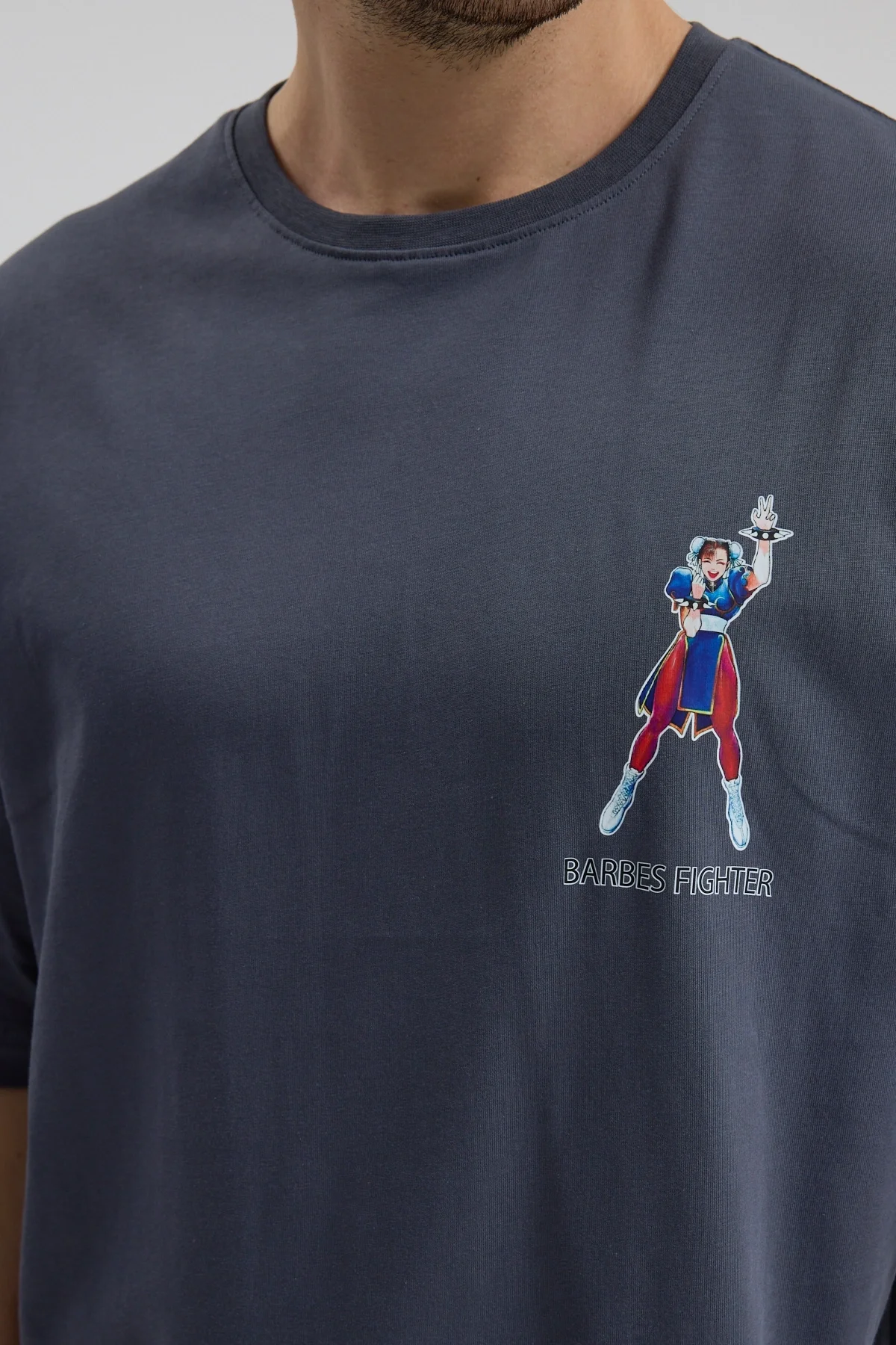 Erkek Relaxed 001 Oversize Antrasit T-Shirt