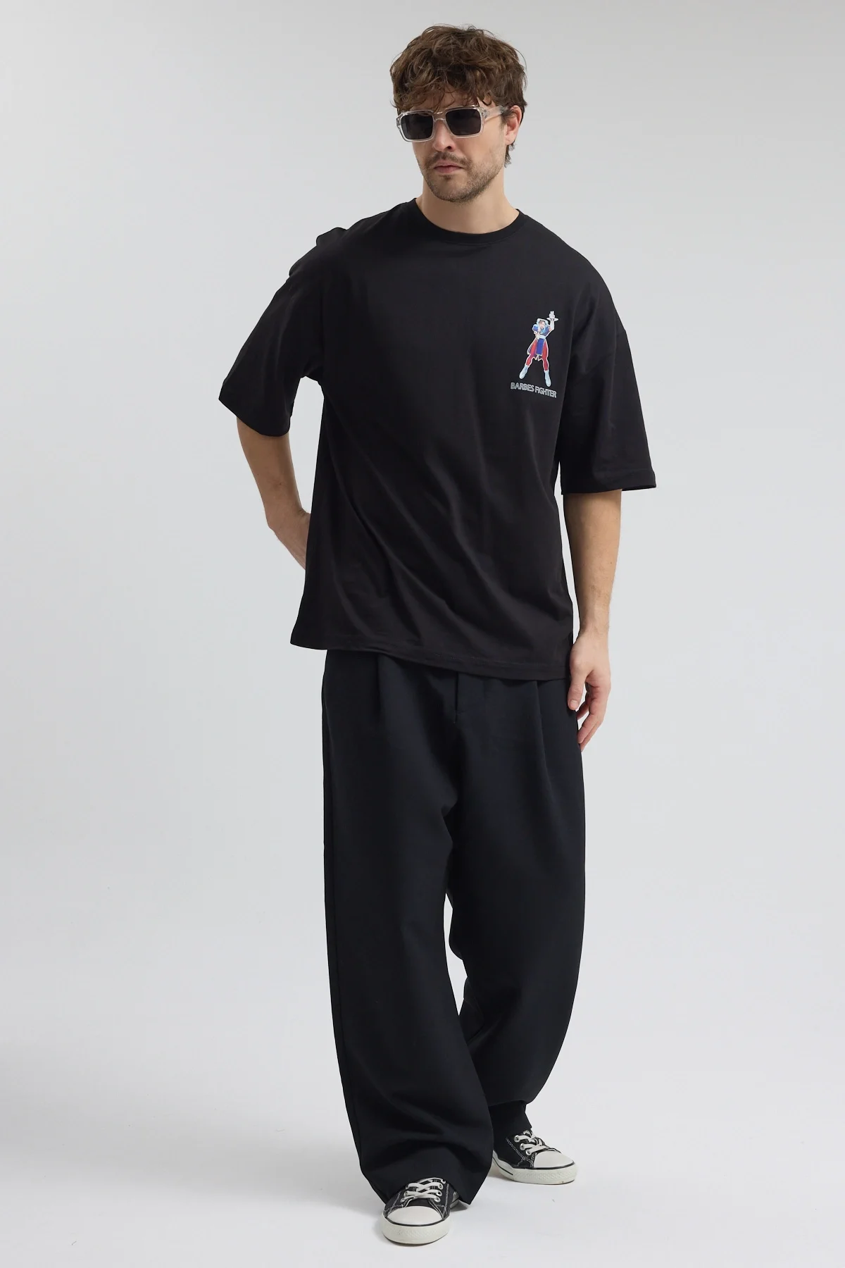 Erkek Relaxed 001 Oversize Siyah T-Shirt
