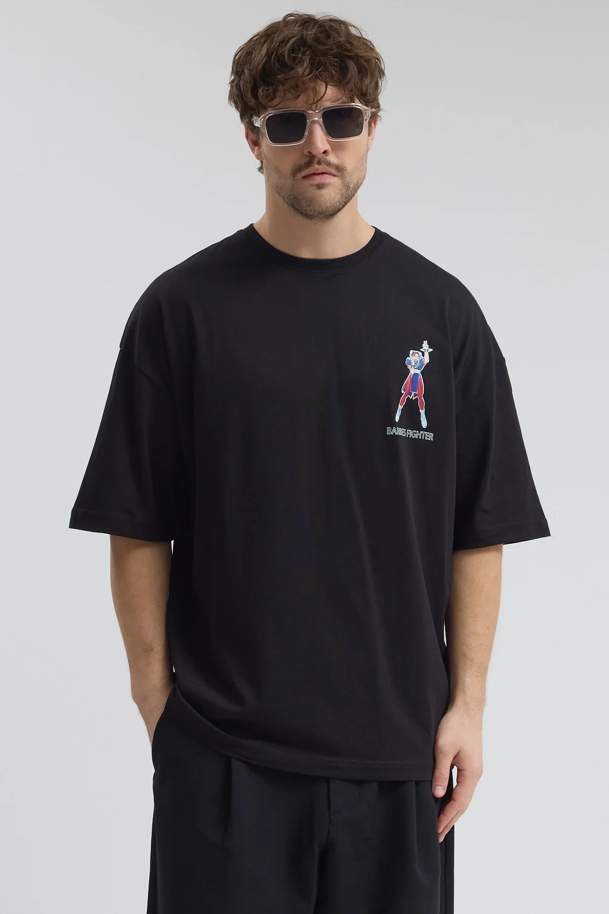 Erkek Relaxed 001 Oversize Siyah T-Shirt