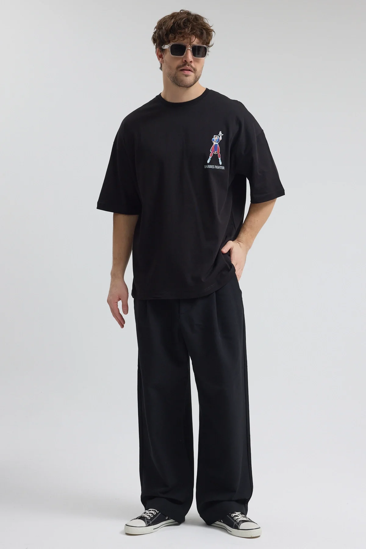 Erkek Relaxed 001 Oversize Siyah T-Shirt