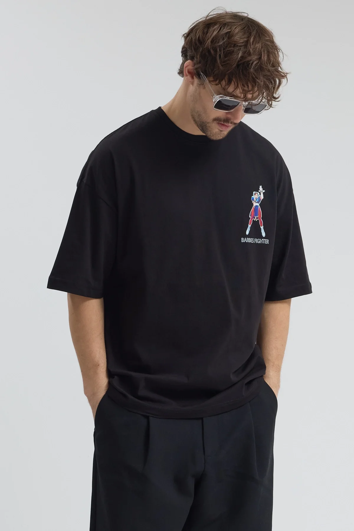 Erkek Relaxed 001 Oversize Siyah T-Shirt
