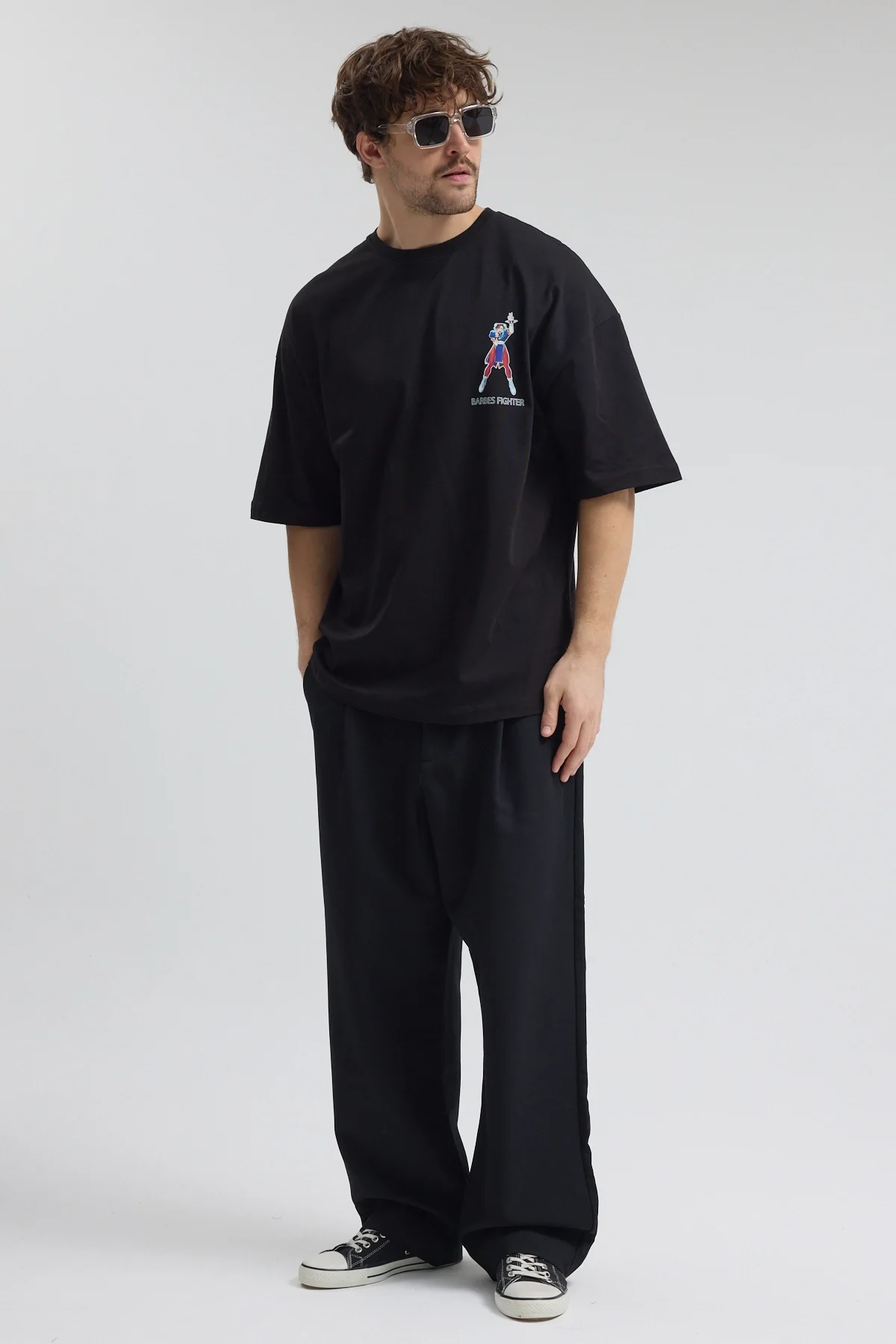 Erkek Relaxed 001 Oversize Siyah T-Shirt