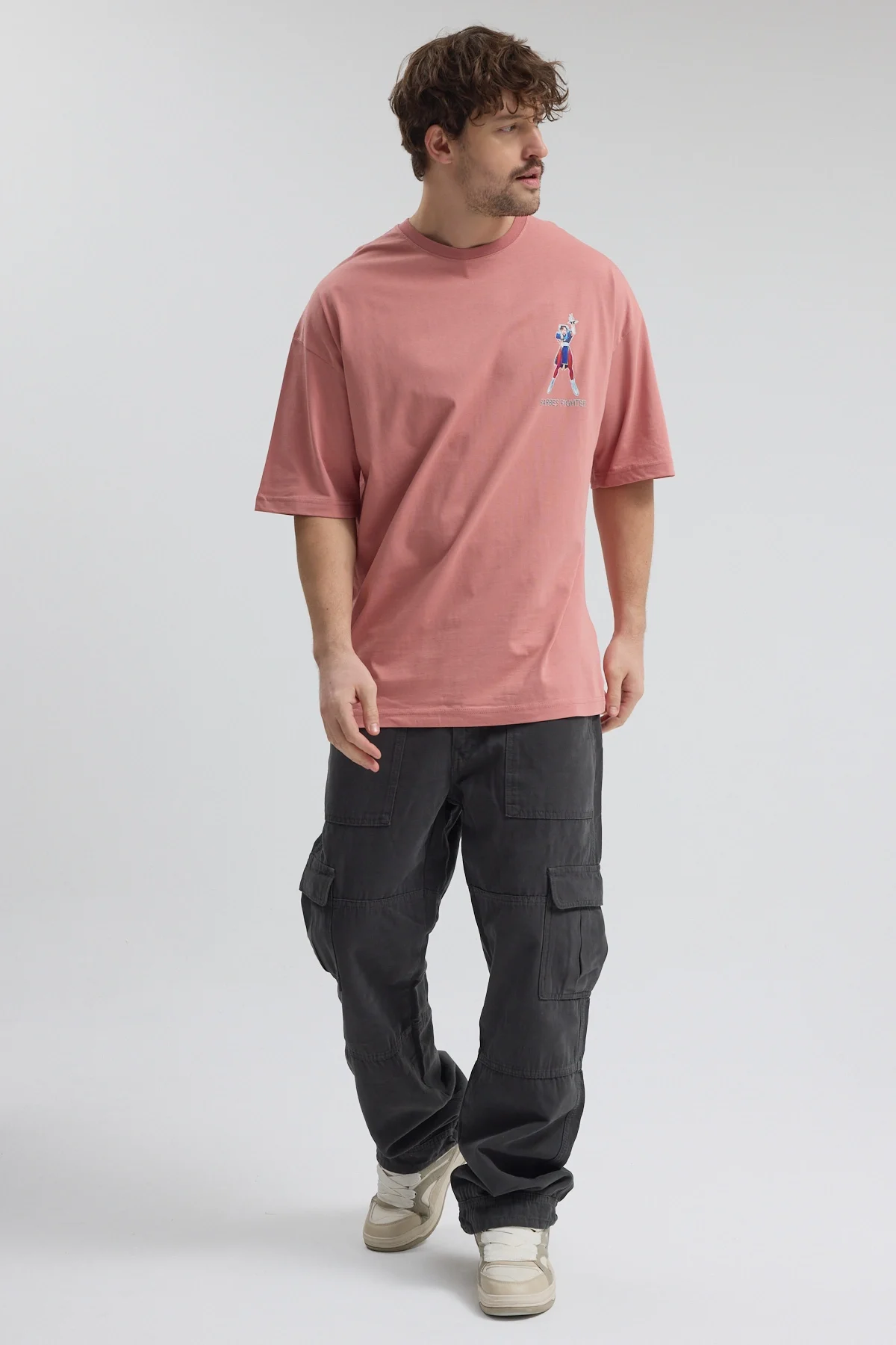 Erkek Relaxed 001 Oversize Somon T-Shirt