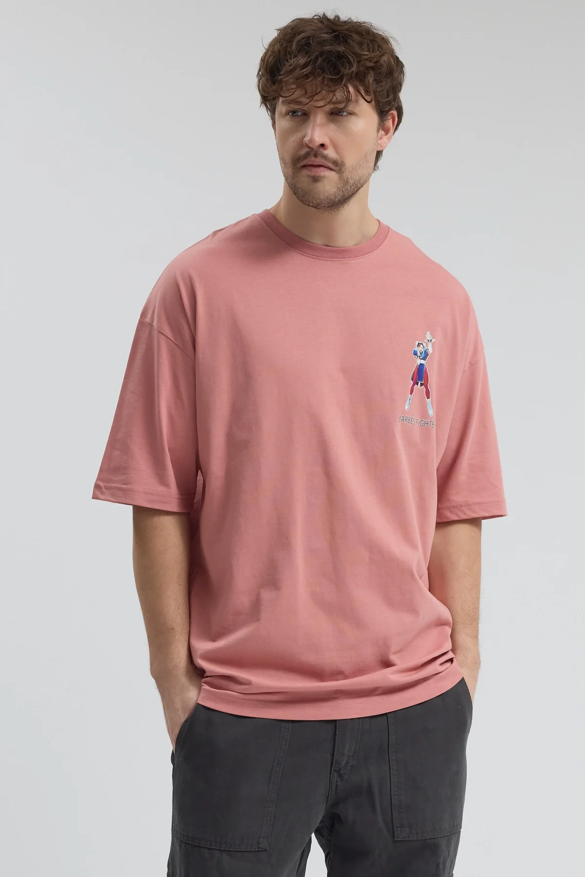 Erkek Relaxed 001 Oversize Somon T-Shirt
