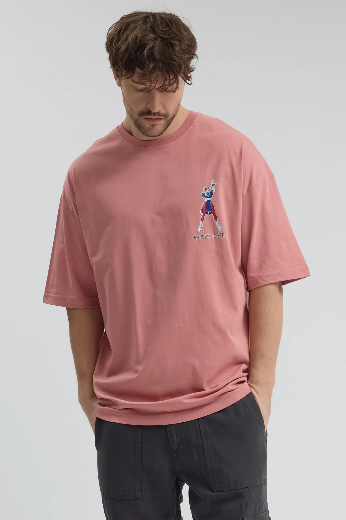 Erkek Relaxed 001 Oversize Somon T-Shirt