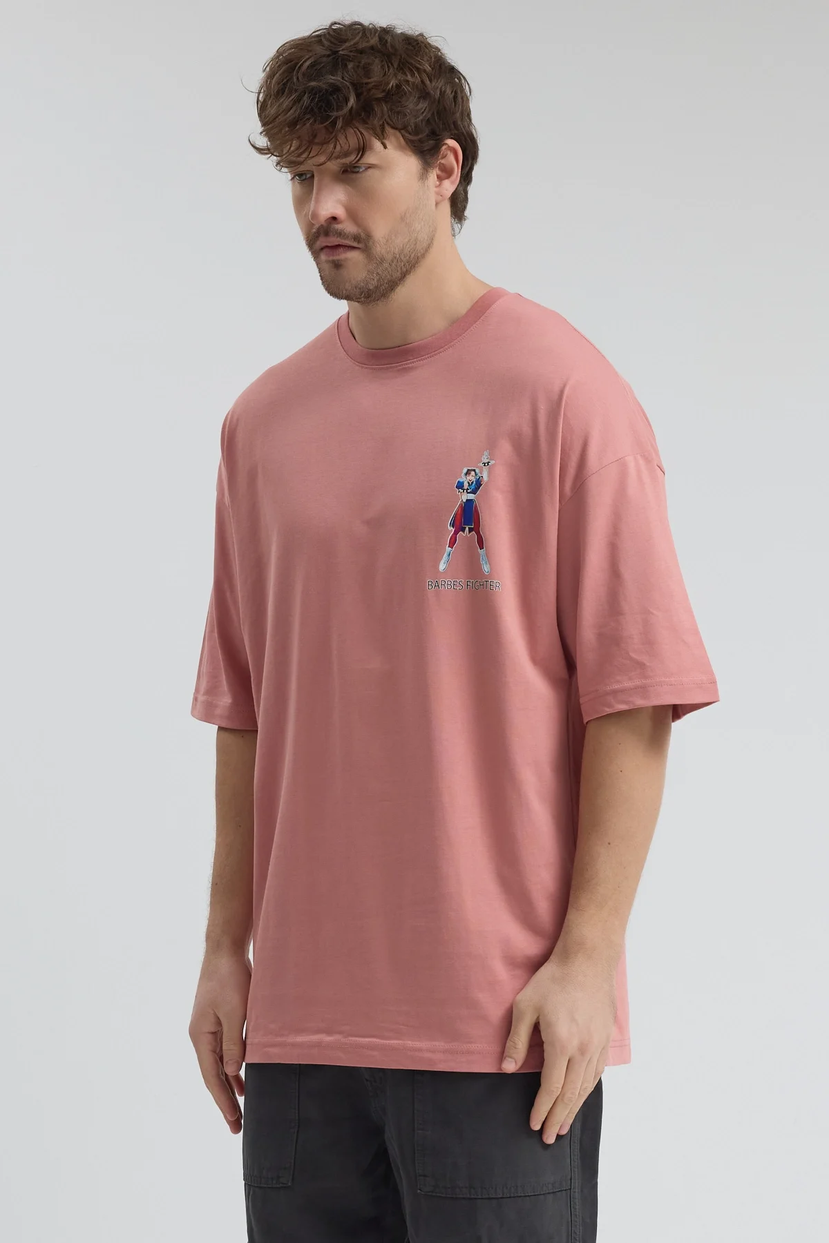 Erkek Relaxed 001 Oversize Somon T-Shirt