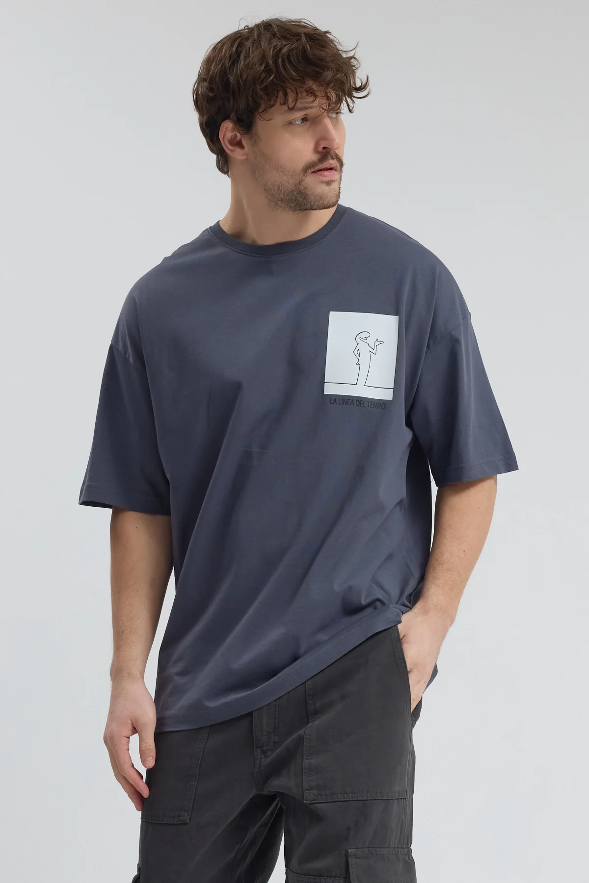 Erkek Relaxed 002 Oversize Antrasit T-Shirt