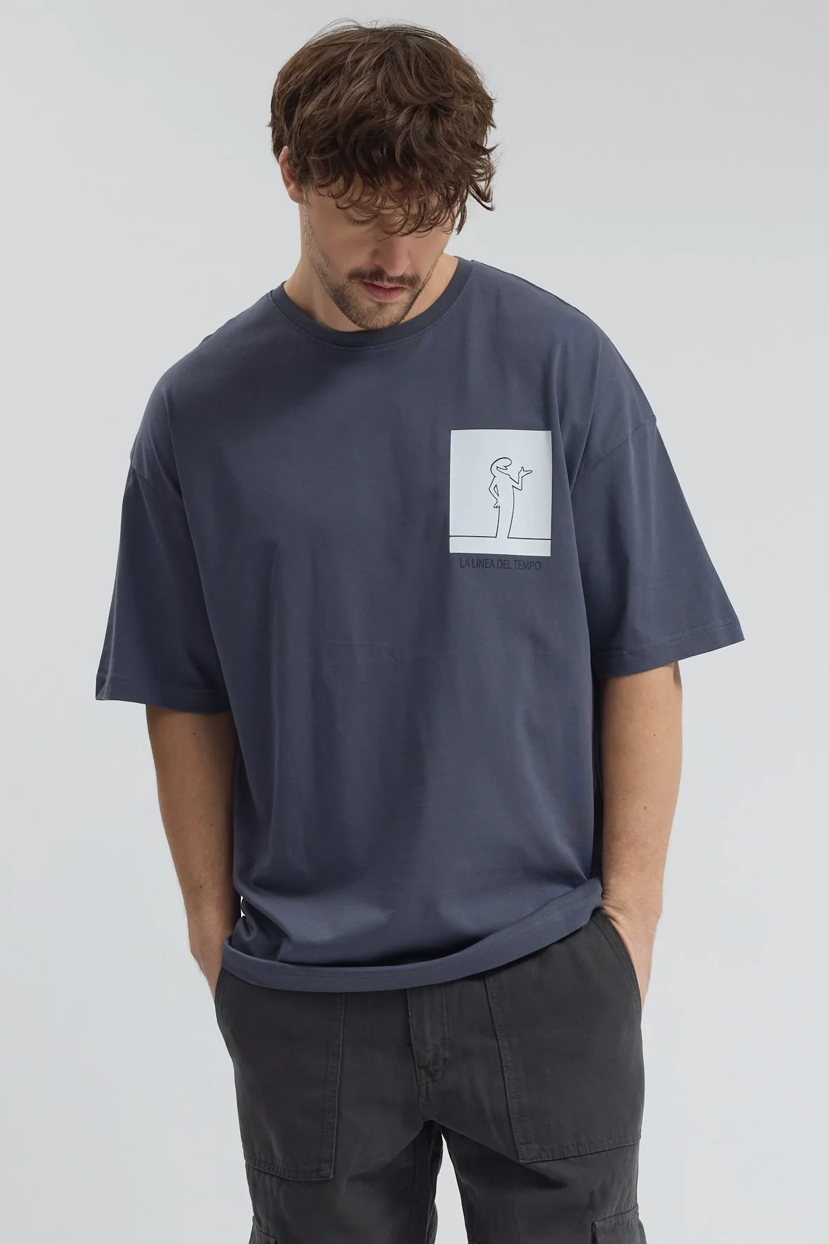Erkek Relaxed 002 Oversize Antrasit T-Shirt