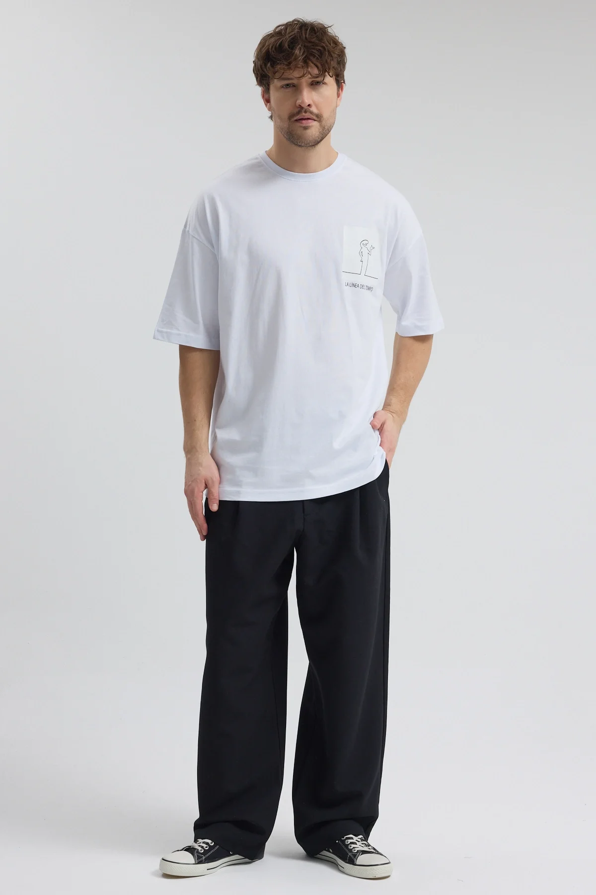 Erkek Relaxed 002 Oversize Beyaz T-Shirt
