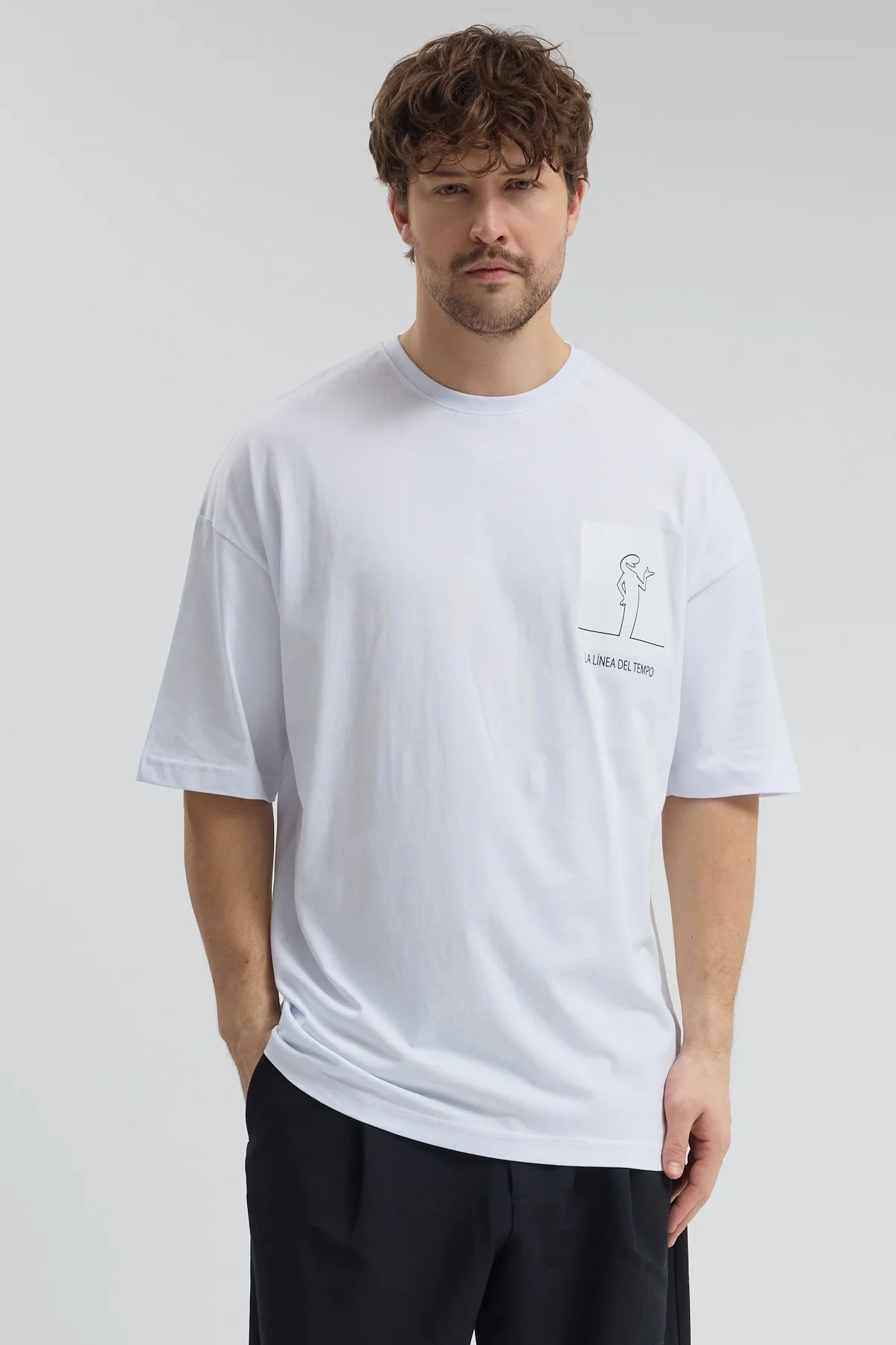 Erkek Relaxed 002 Oversize Beyaz T-Shirt