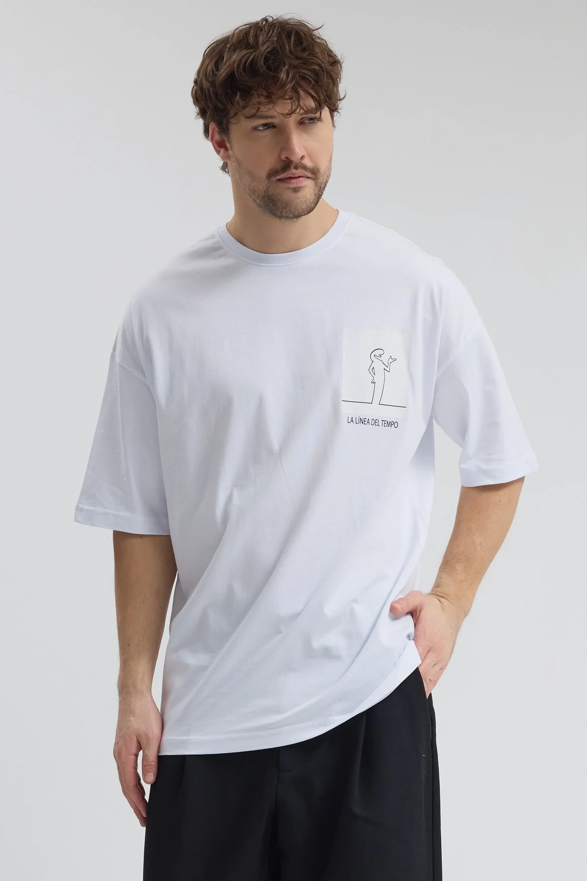 Erkek Relaxed 002 Oversize Beyaz T-Shirt