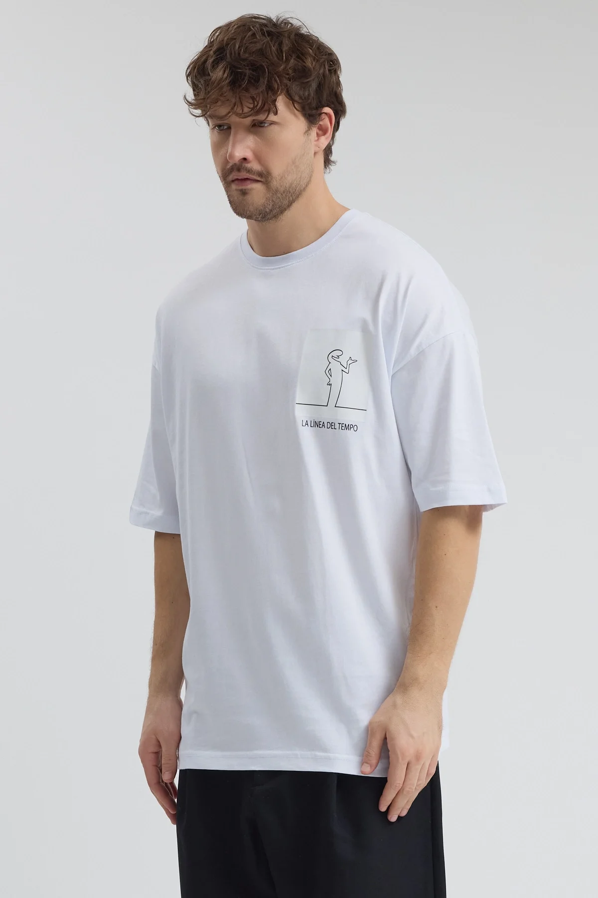 Erkek Relaxed 002 Oversize Beyaz T-Shirt