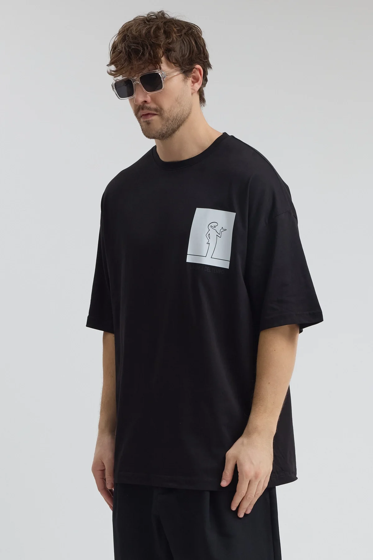 Erkek Relaxed 002 Oversize Siyah T-Shirt
