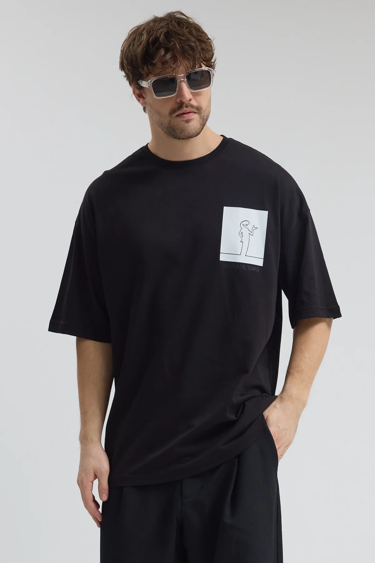 Erkek Relaxed 002 Oversize Siyah T-Shirt