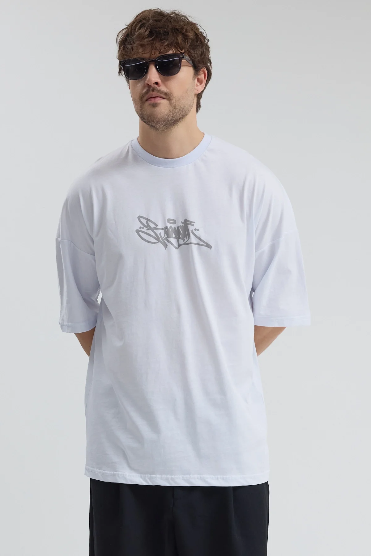 Erkek Relaxed 003 Oversize Beyaz T-Shirt