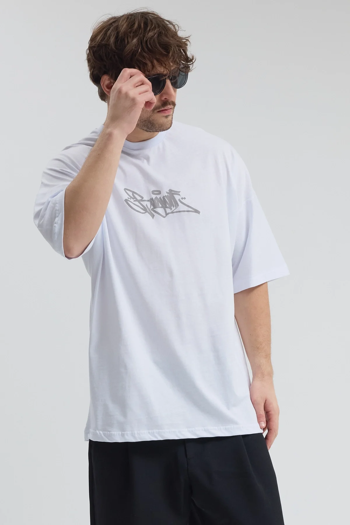 Erkek Relaxed 003 Oversize Beyaz T-Shirt