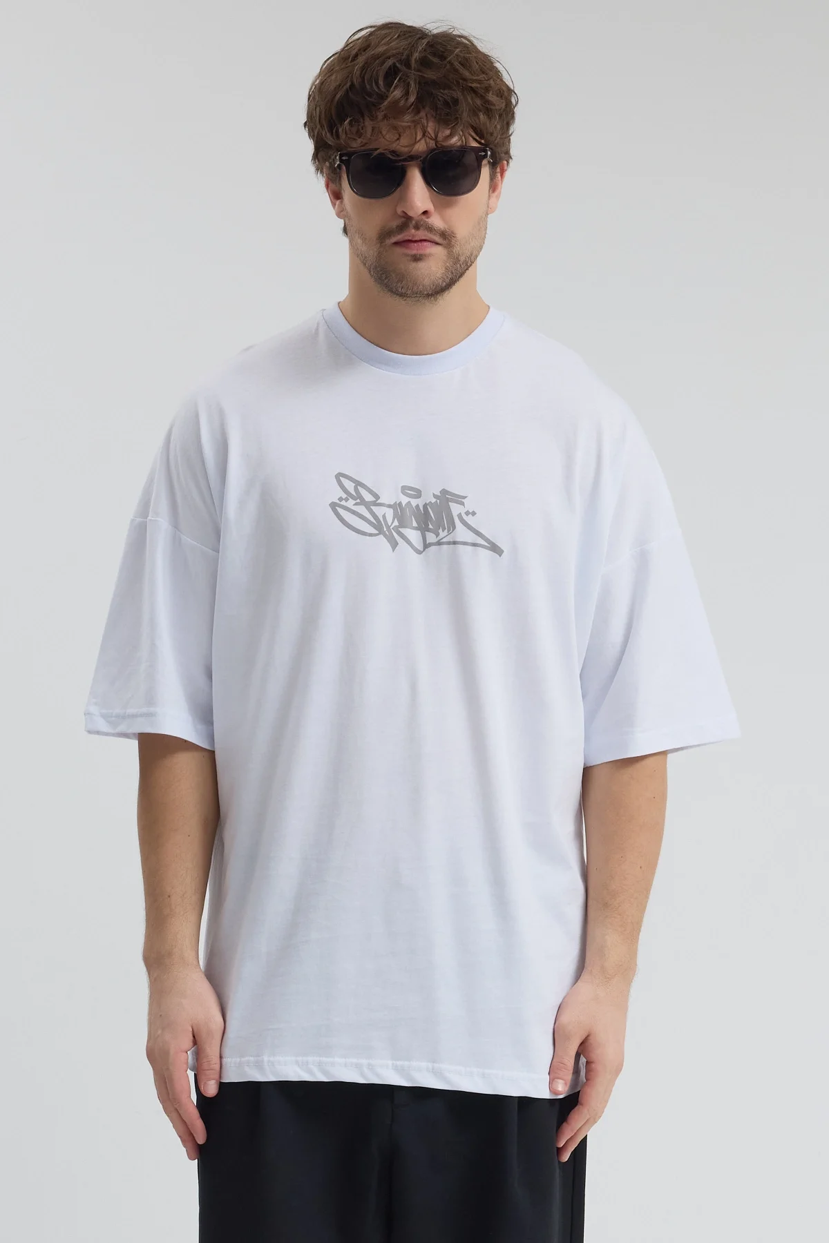 Erkek Relaxed 003 Oversize Beyaz T-Shirt