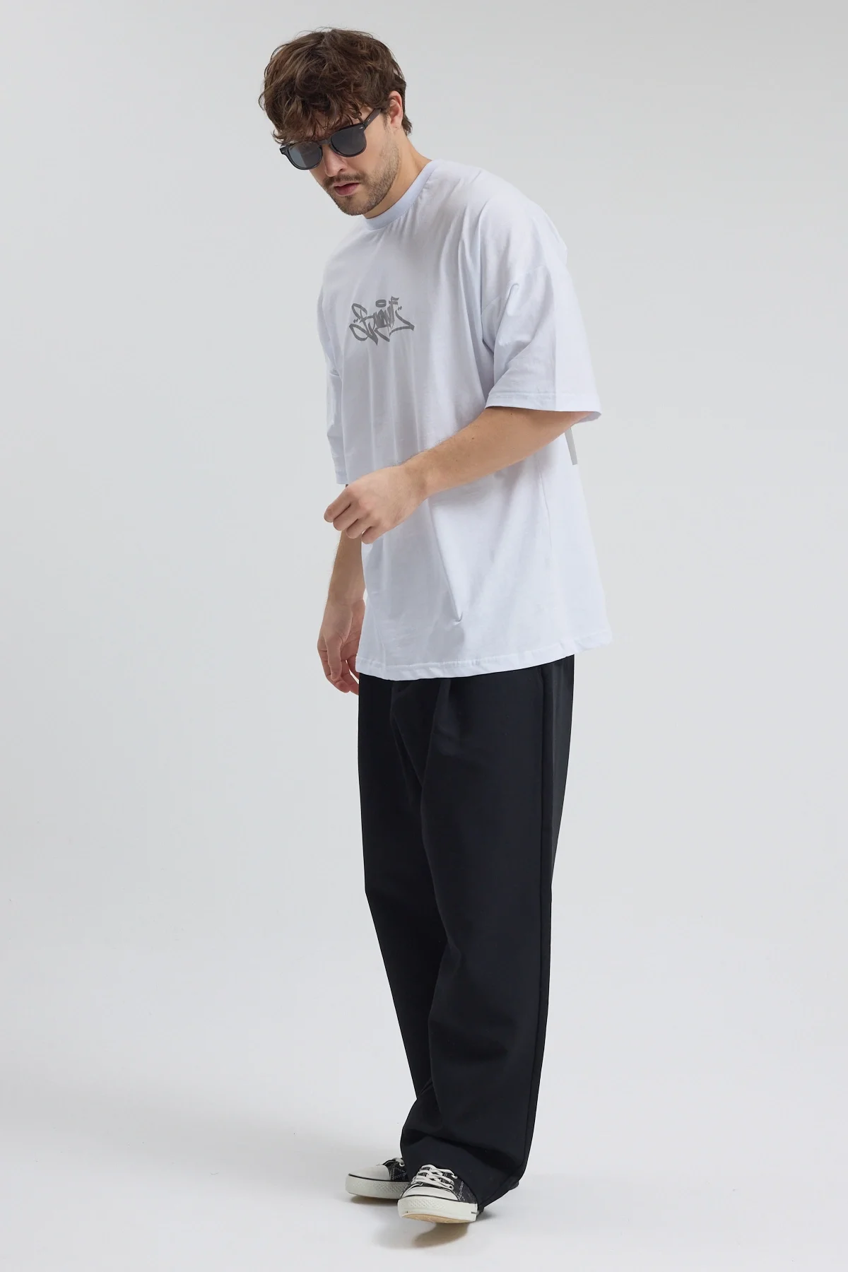 Erkek Relaxed 003 Oversize Beyaz T-Shirt