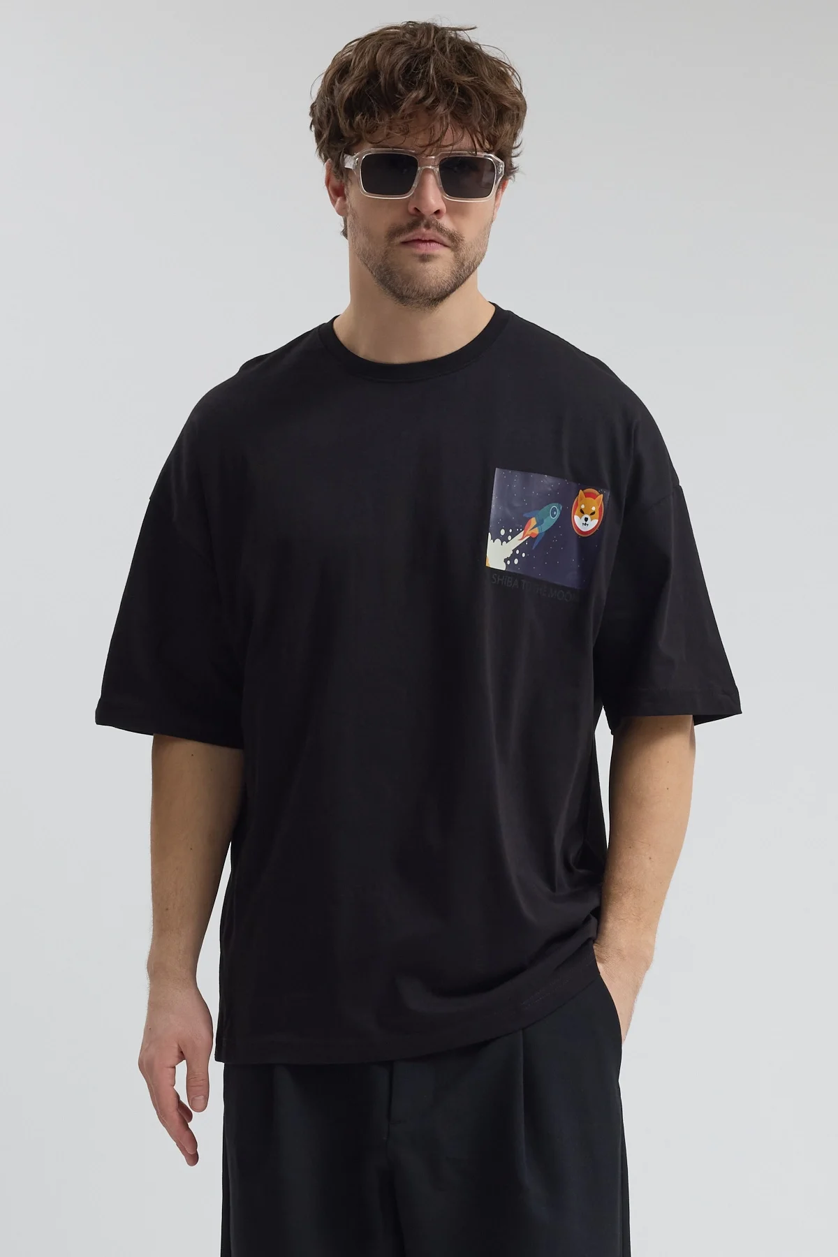 Erkek Relaxed 004 Siyah T-Shirt