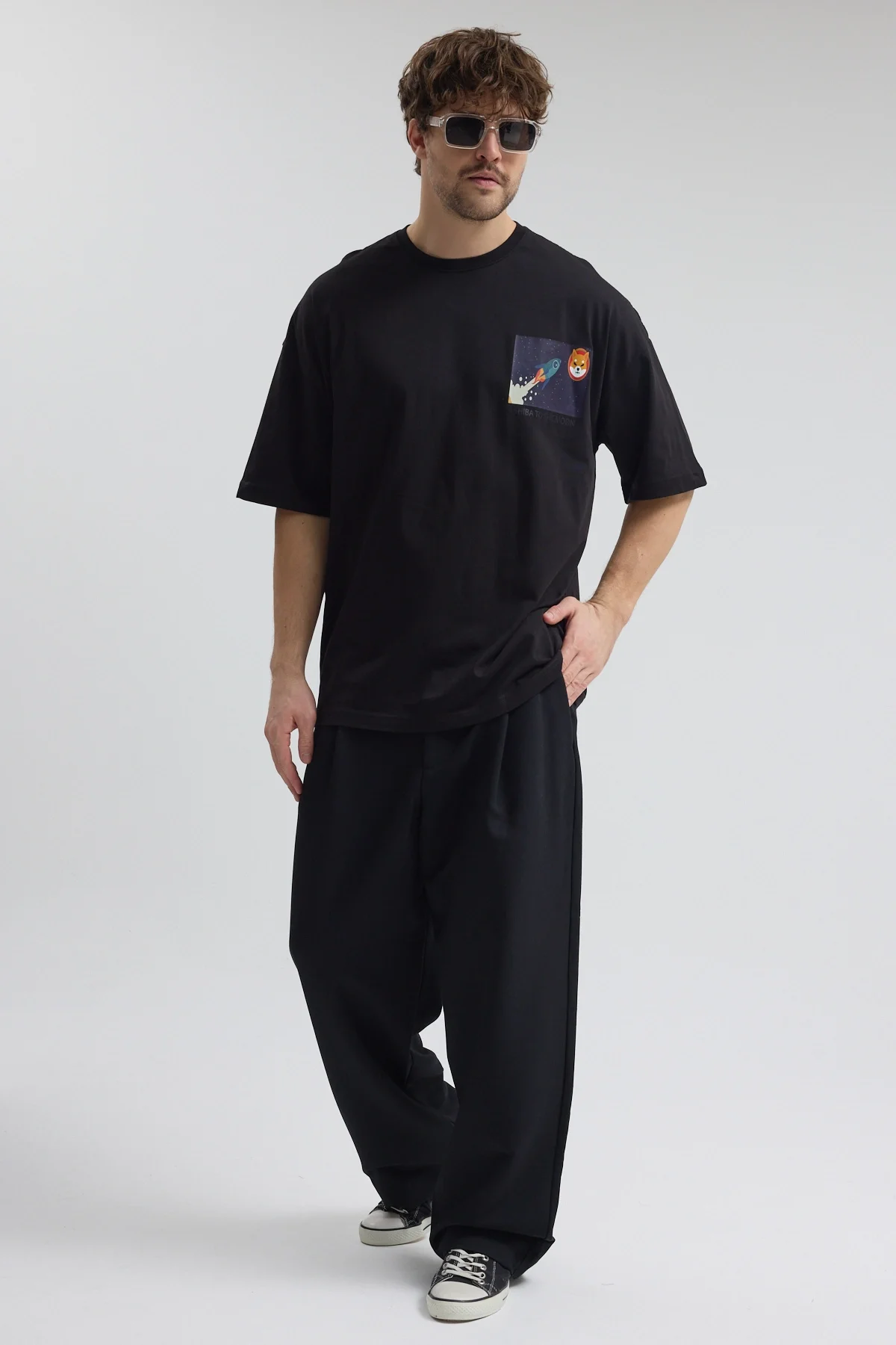 Erkek Relaxed 004 Siyah T-Shirt