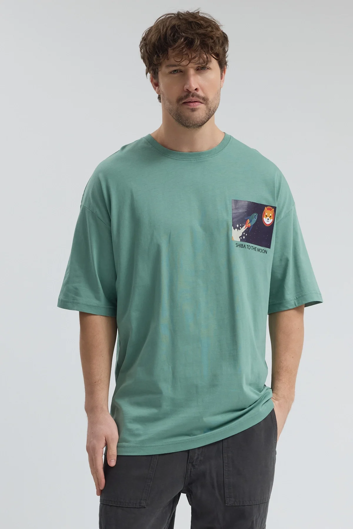Erkek Relaxed 004 Yeşil T-Shirt
