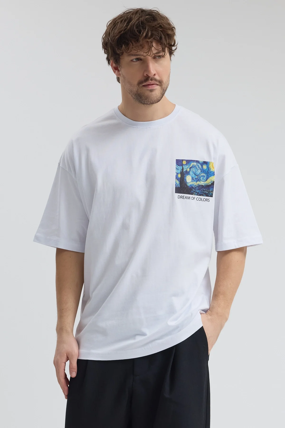 Erkek Relaxed 005 Beyaz T-Shirt