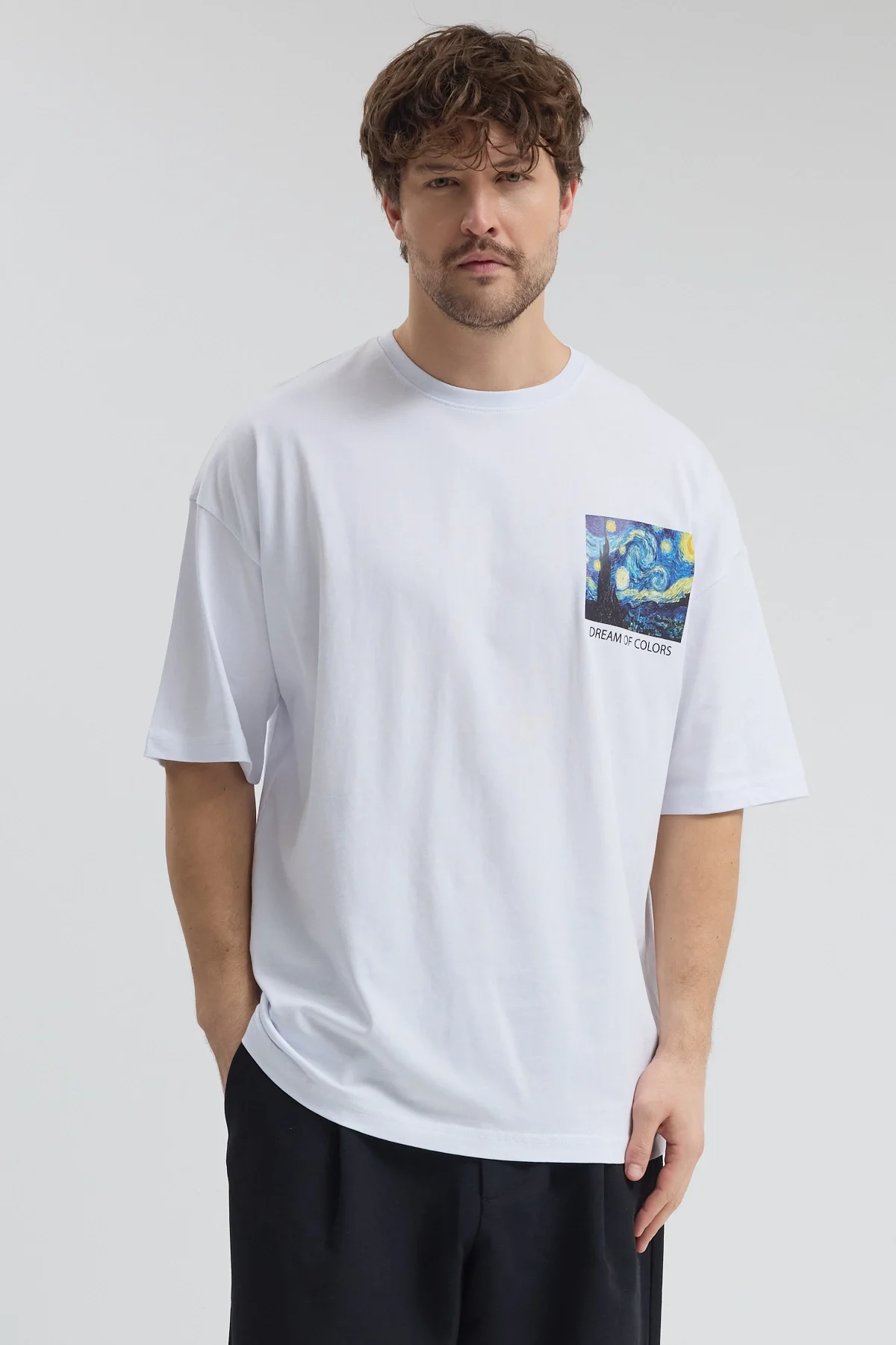 Erkek Relaxed 005 Beyaz T-Shirt