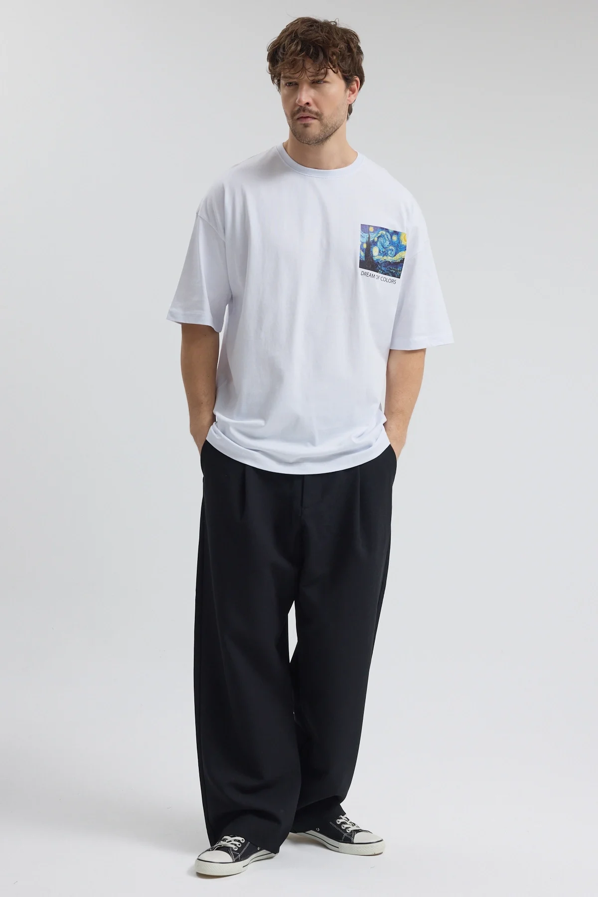 Erkek Relaxed 005 Beyaz T-Shirt