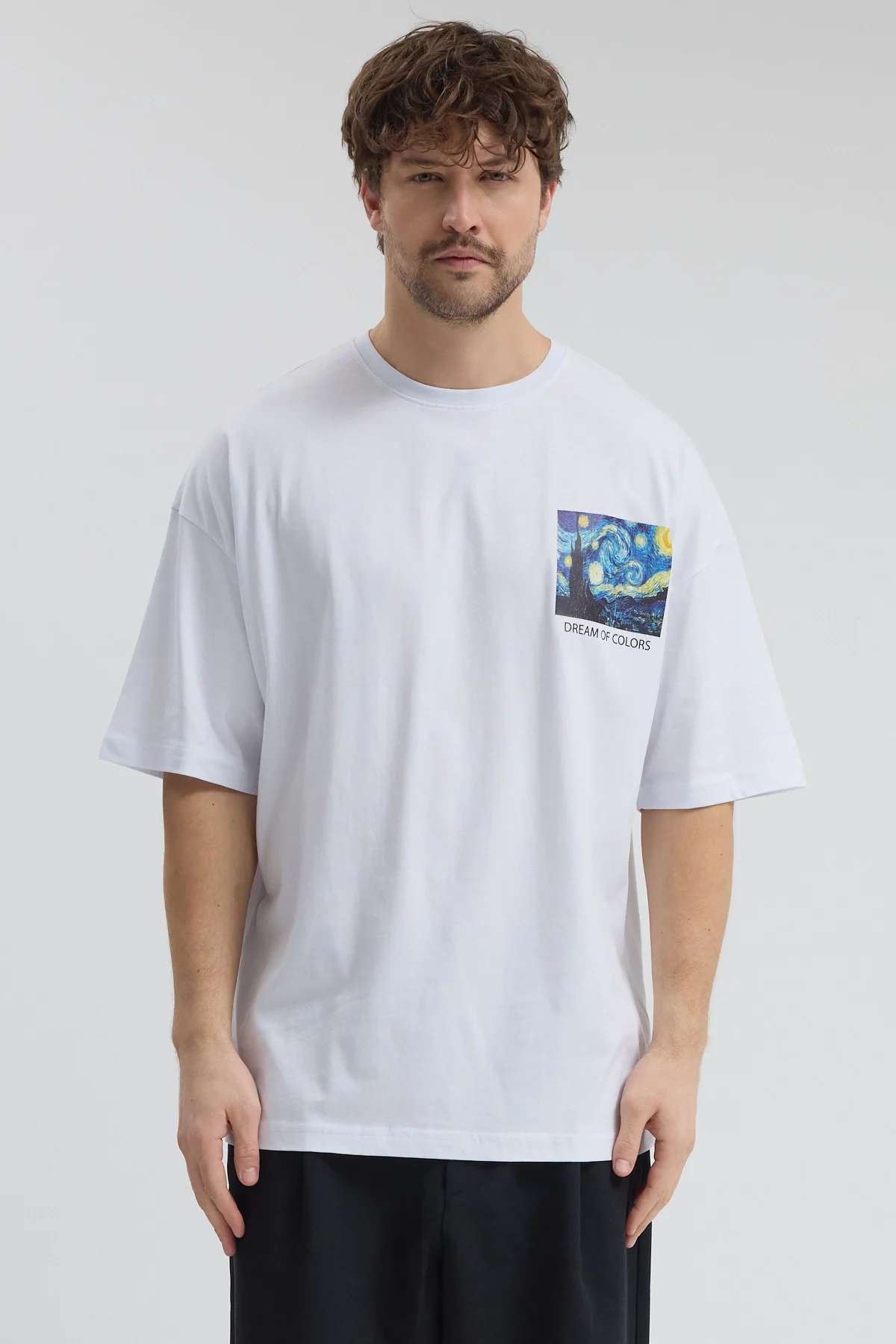 Erkek Relaxed 005 Beyaz T-Shirt