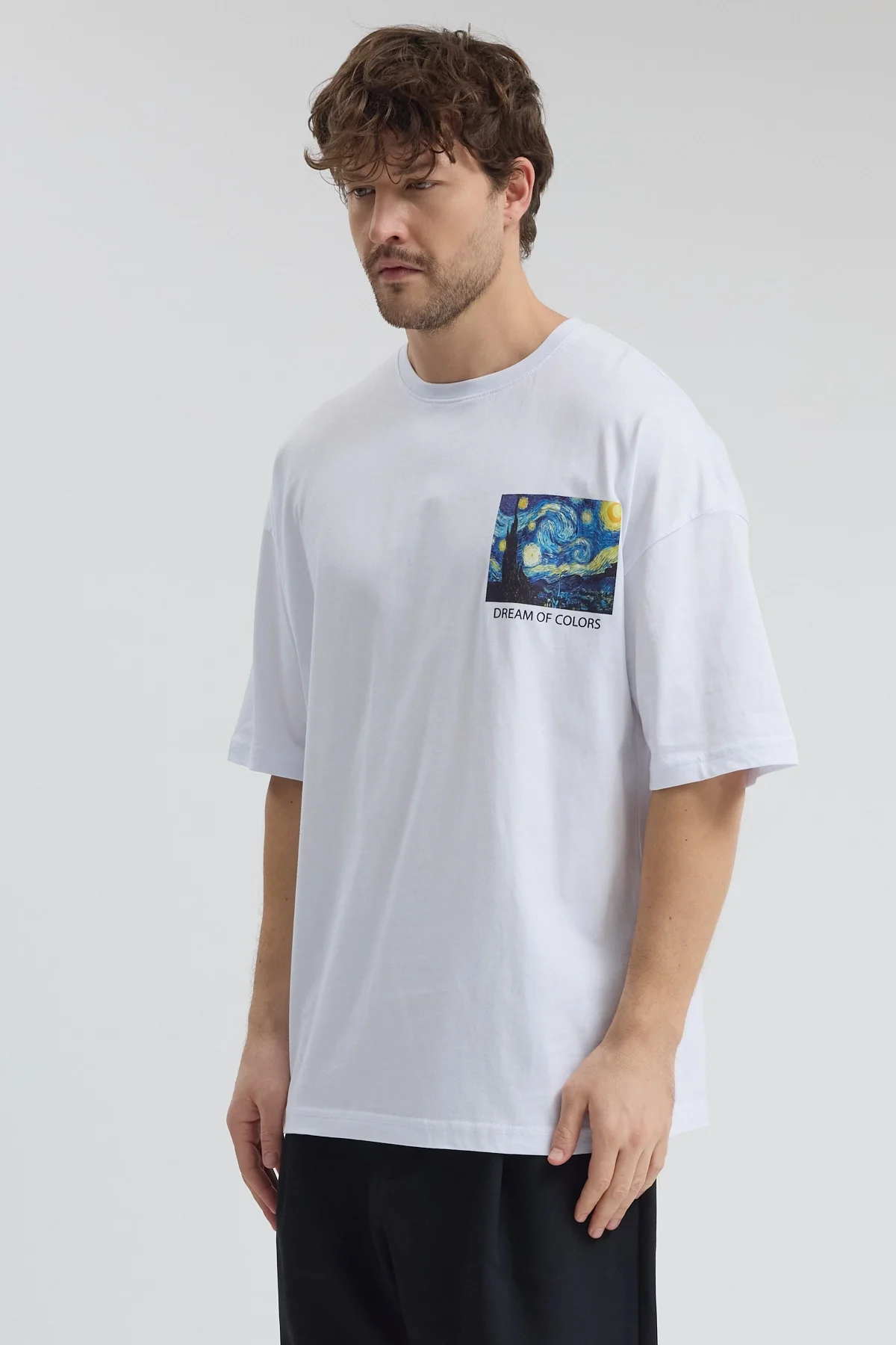 Erkek Relaxed 005 Beyaz T-Shirt