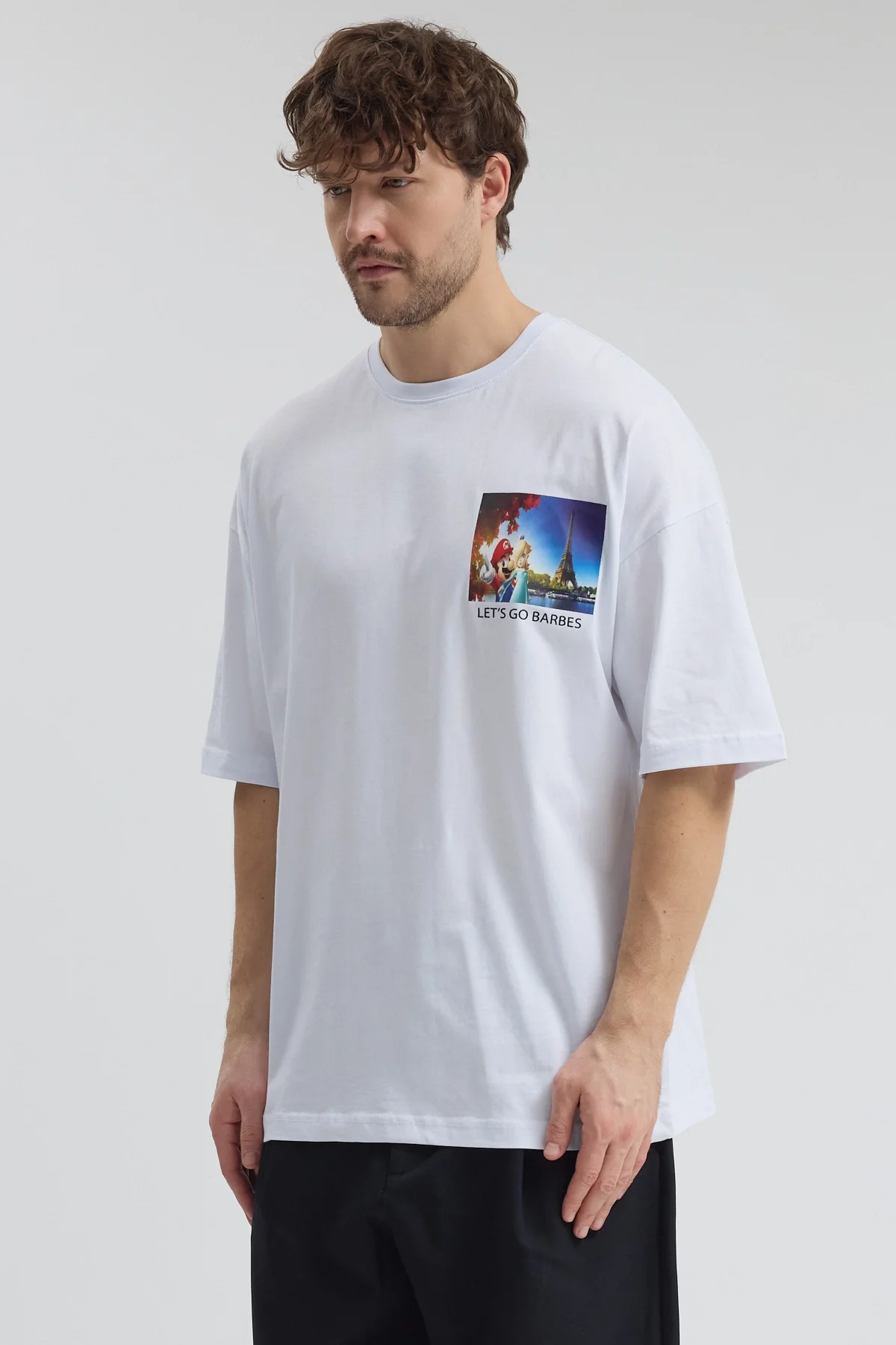 Erkek Relaxed 006 Beyaz T-Shirt