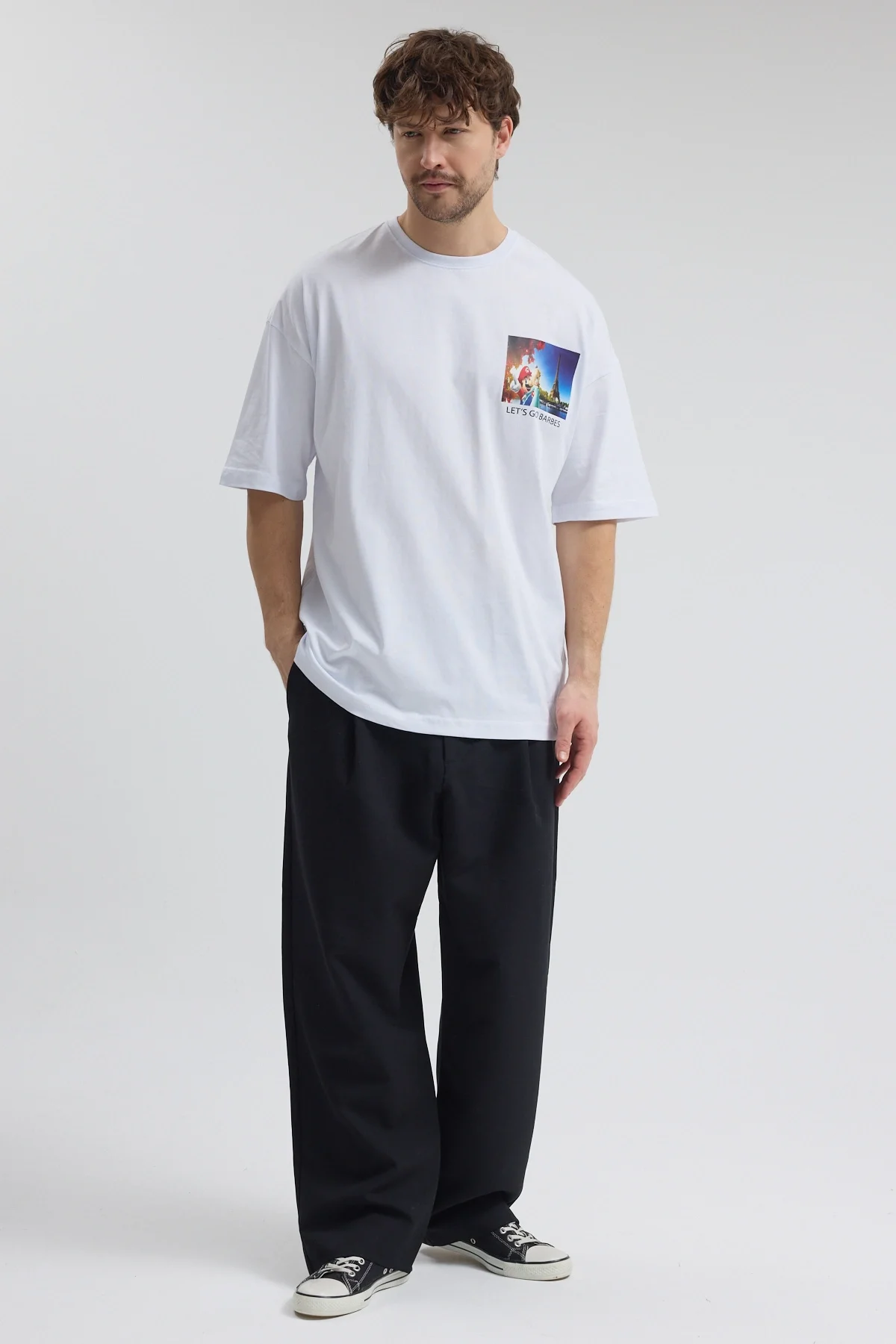 Erkek Relaxed 006 Beyaz T-Shirt