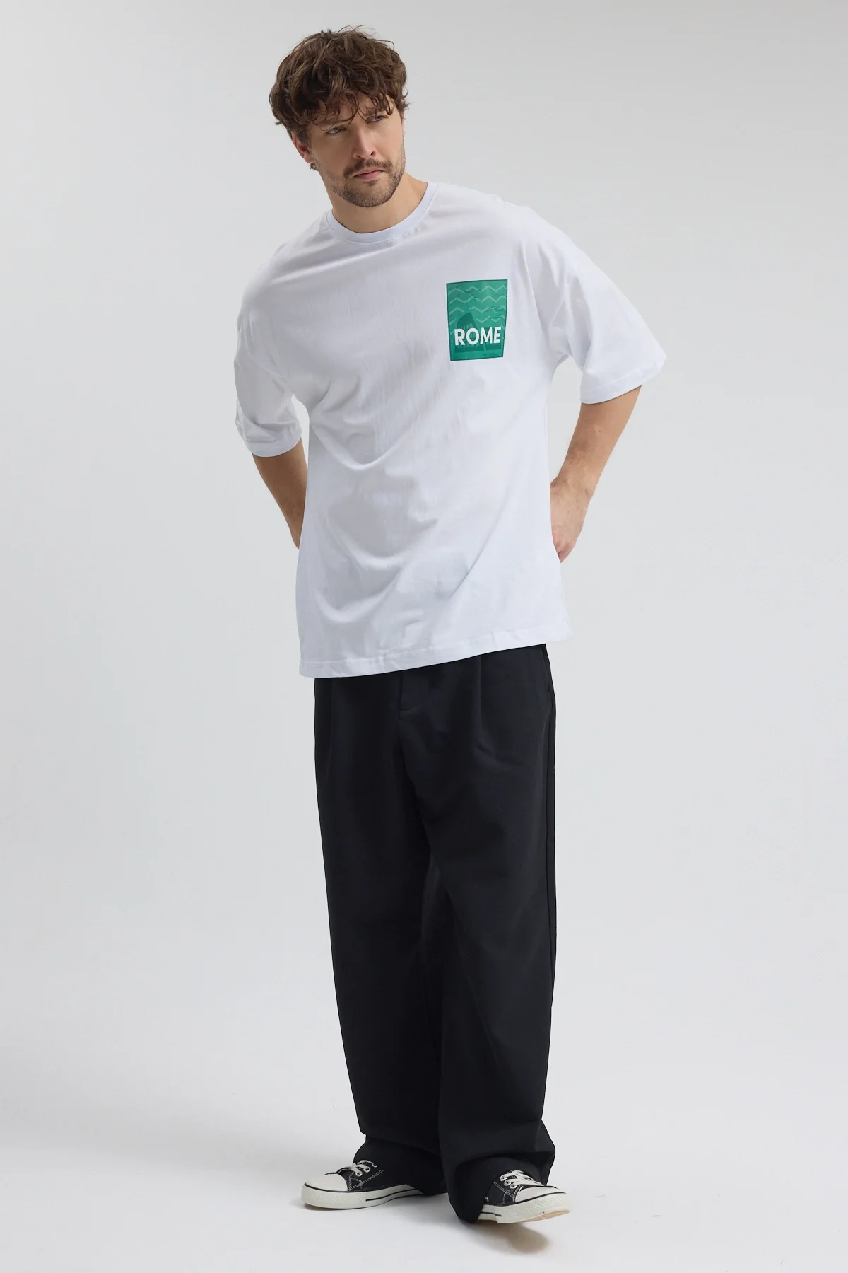 Erkek Relaxed 008 Beyaz T-Shirt